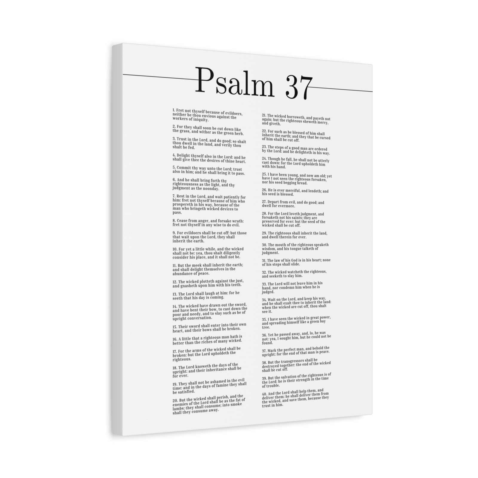 Scripture Canvas The Salvation Of The Righteous Psalm 37 Christian Wall Art Bible Verse Print Ready to Hang-Express Your Love Gifts