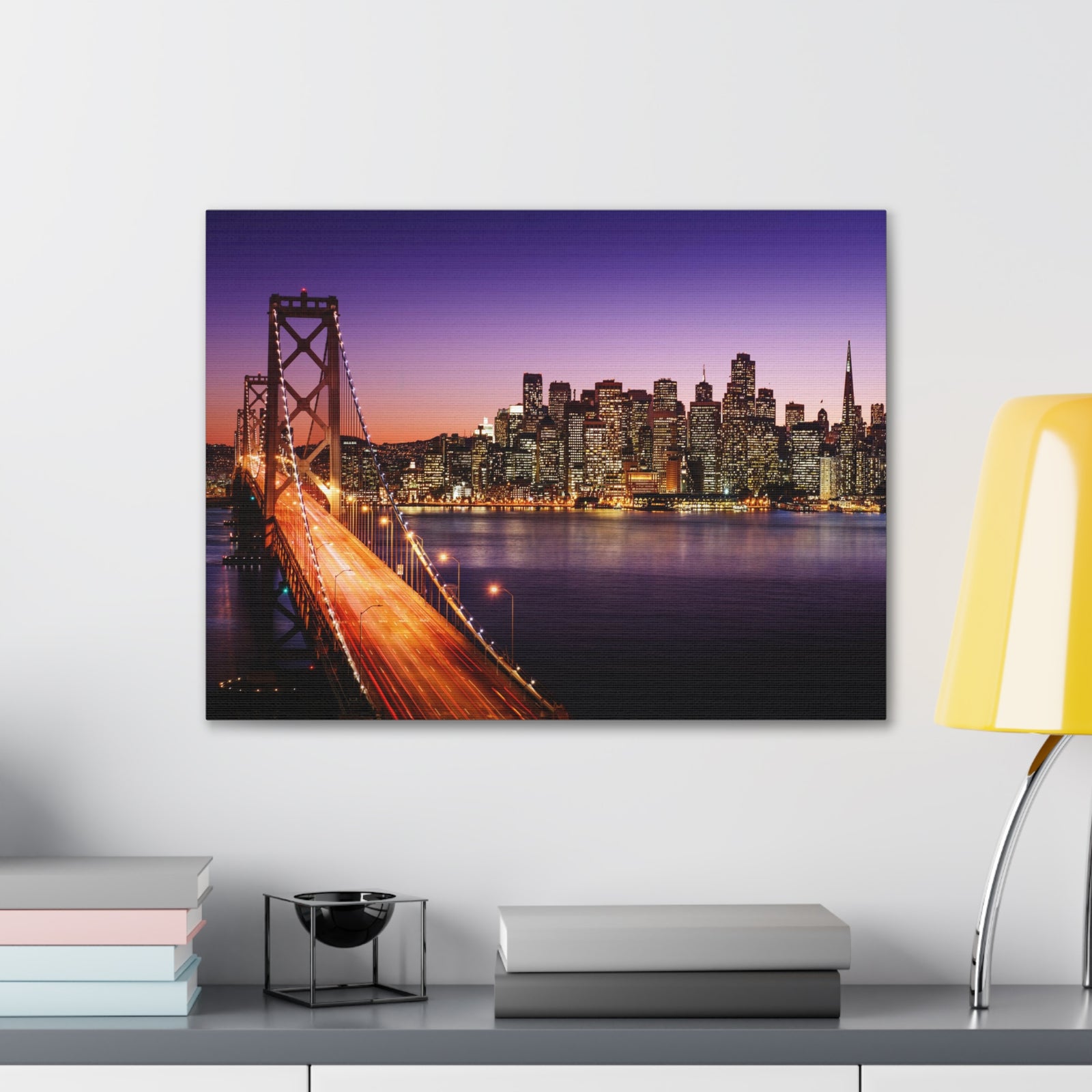 San Francisco Night Skyline Canvas Artwork High-Quality Breathtaking Stunning Cityscape for Home Decor Ready to Hang-Express Your Love Gifts
