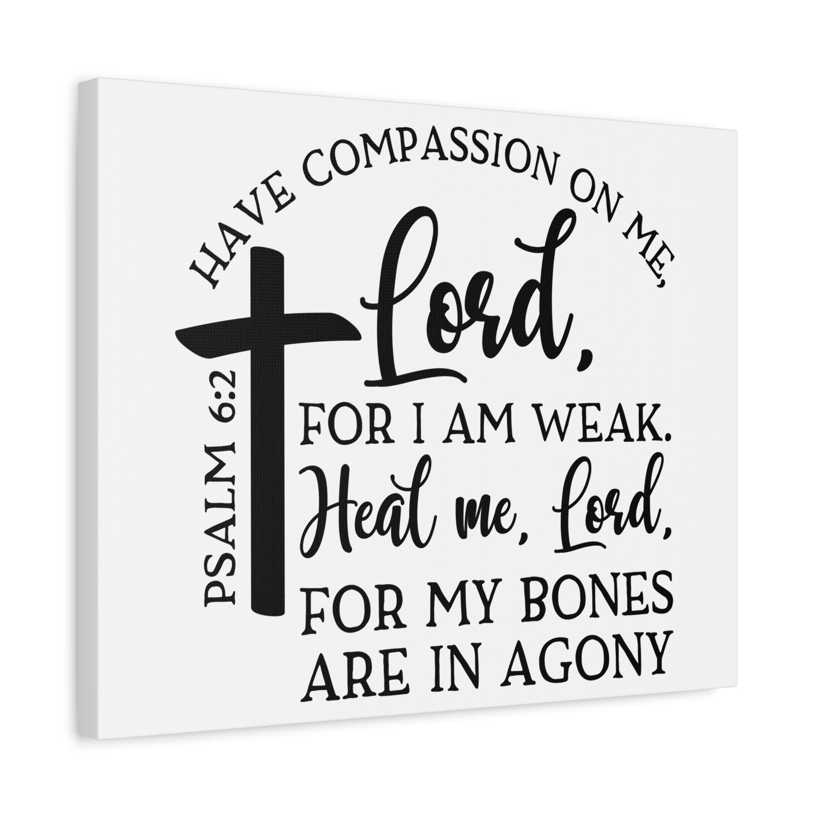 Scripture Canvas Heal Me Lord Psalm 6:2 Christian Wall Art Bible Verse Print Ready to Hang-Express Your Love Gifts