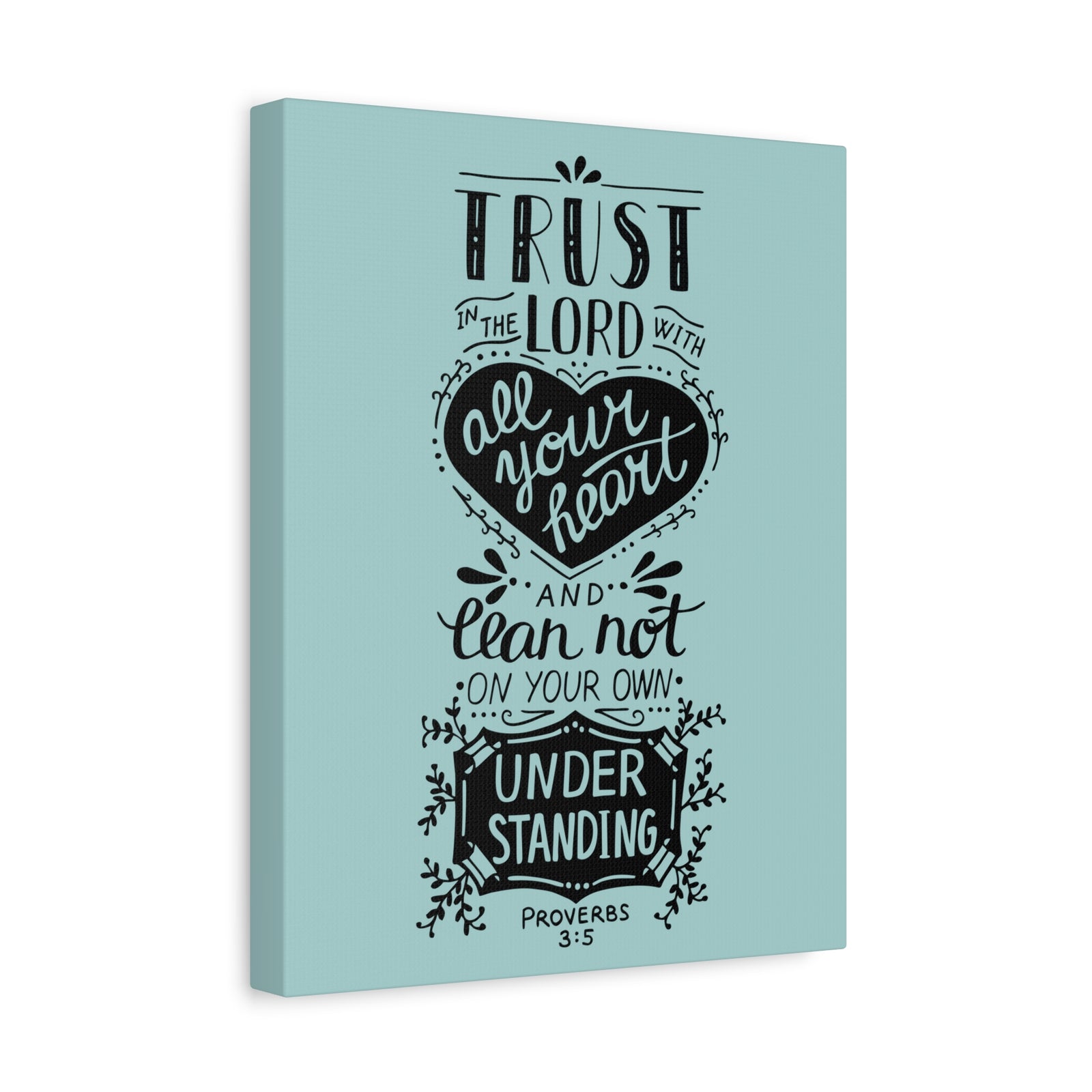 Scripture Canvas Trust In The Lord Proverbs 3:5 Christian Wall Art Bible Verse Print Ready To Hang-Express Your Love Gifts