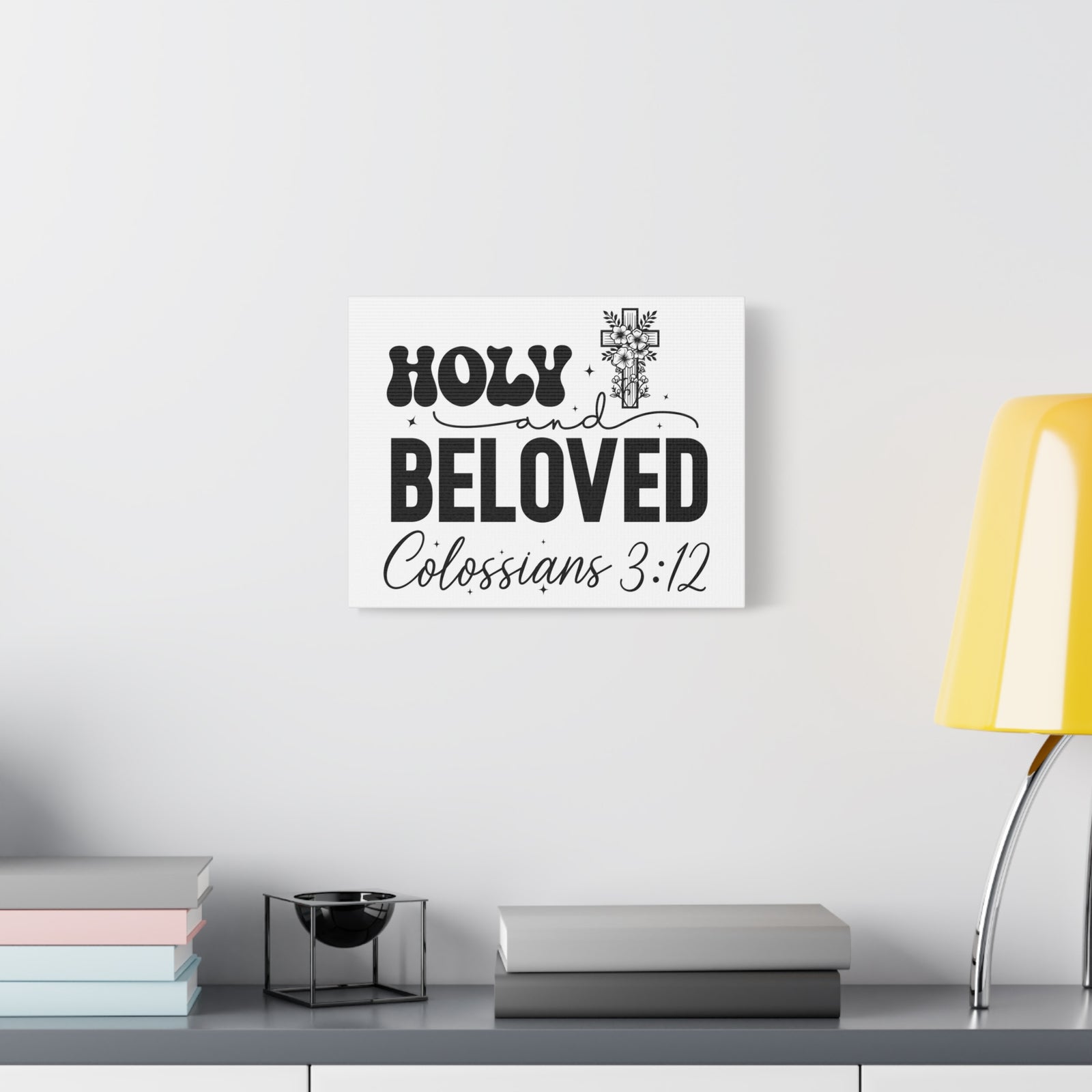 Scripture Walls Colossians 3:12 Holy and Beloved Bible Verse Canvas Christian Wall Art Ready to Hang Unframed-Express Your Love Gifts