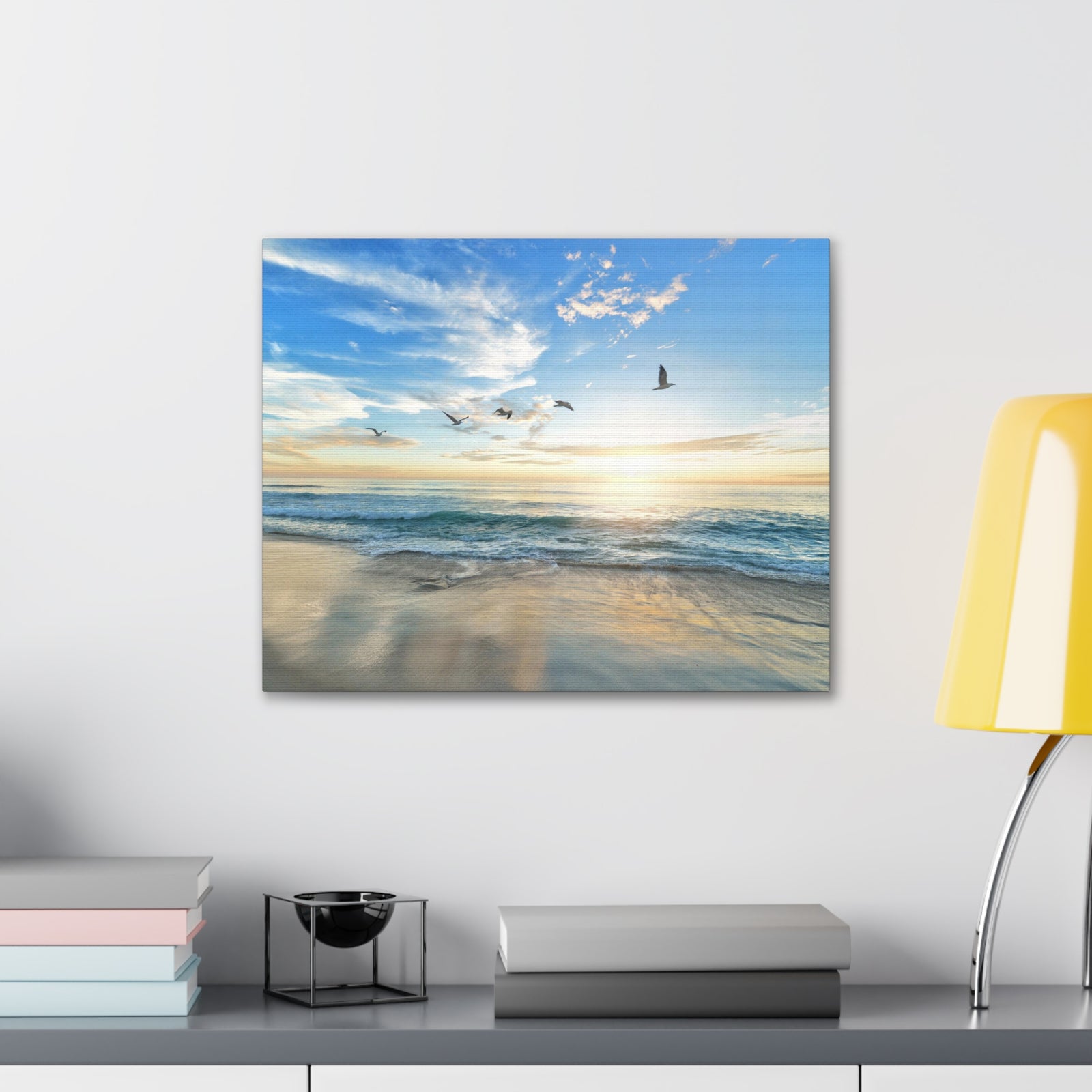 Ocean Flying Birds Ocean Canvas Wall Art for Home Decor Ready-to-Hang-Express Your Love Gifts