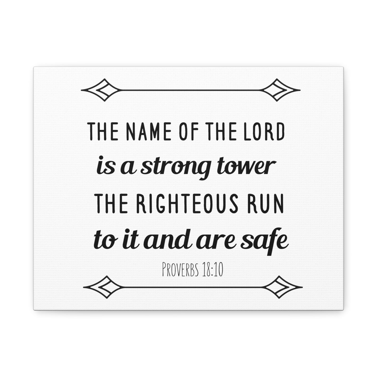 Scripture Walls The Name Of The Lord Proverbs 18:10 Bible Verse Canvas Christian Wall Art Ready To Hang-Express Your Love Gifts
