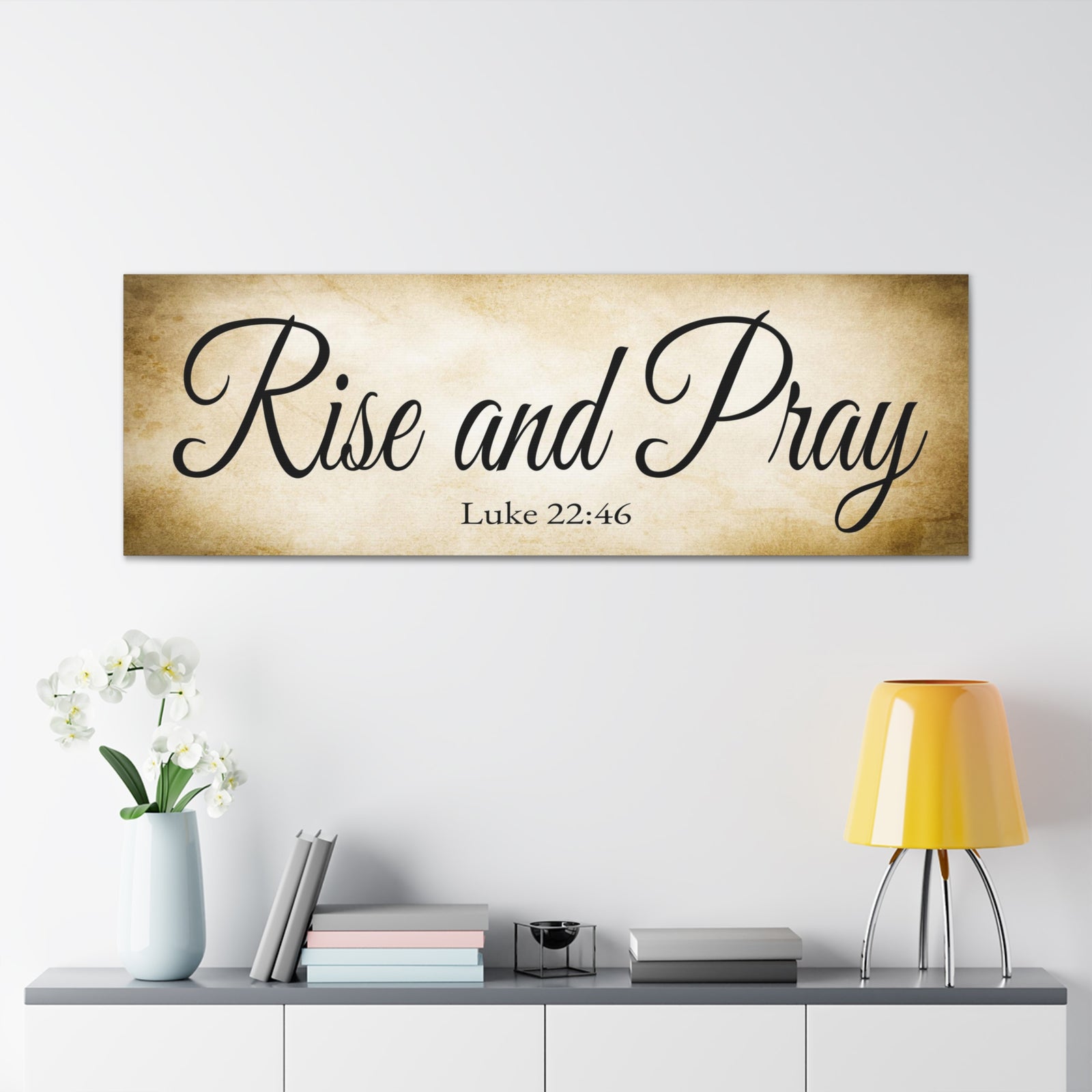 Scripture Walls Luke 22:46 Gold Bible Verse Canvas Christian Wall Art Ready to Hang Unframed-Express Your Love Gifts