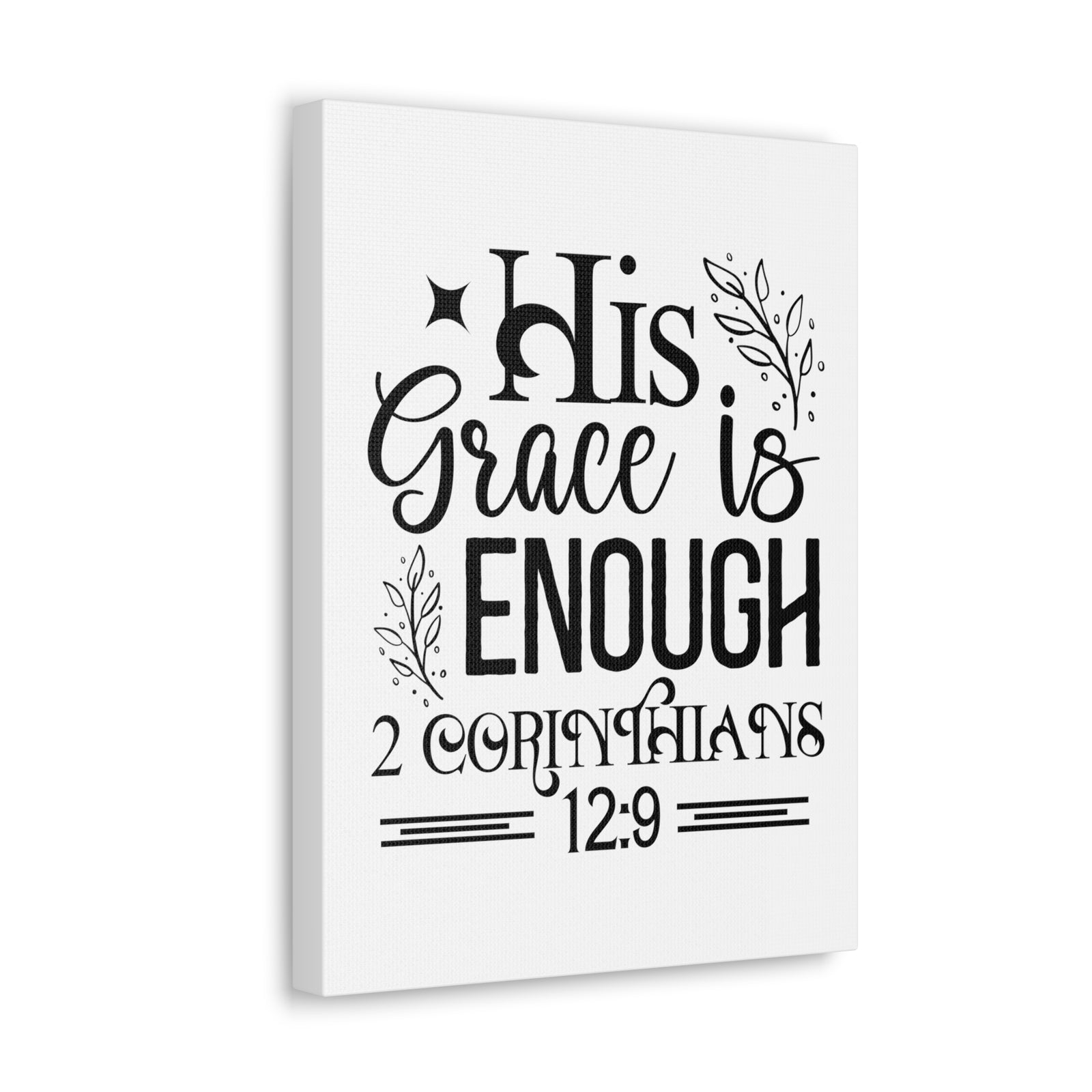 Scripture Walls 2 Corinthians 12:9 His Grace is Enough Bible Verse Canvas Christian Wall Art Ready to Hang Unframed-Express Your Love Gifts