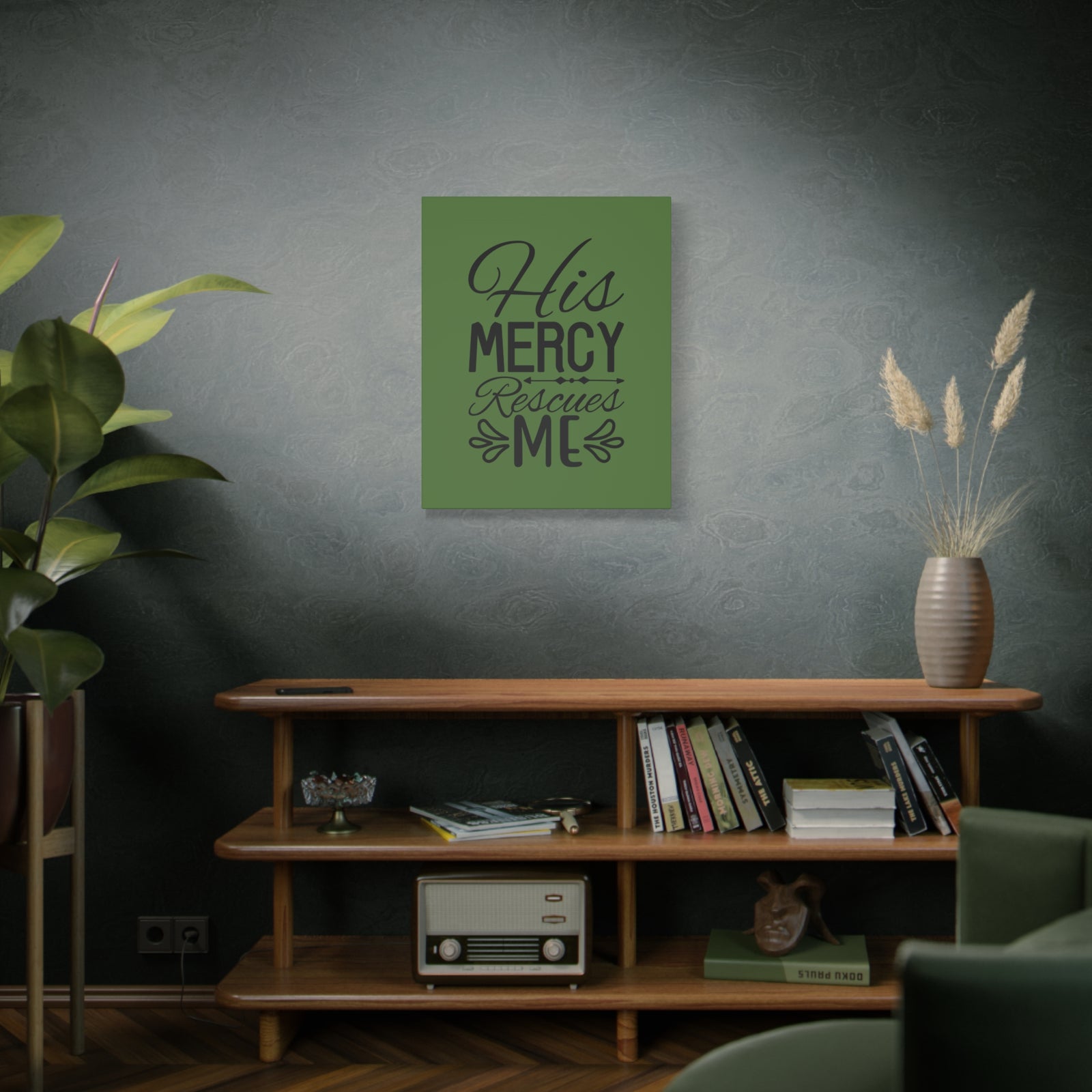Scripture Walls Rescues Me Dark Green Psalm 71:2 Bible Canvas Christian Wall Art Ready to Hang-Express Your Love Gifts