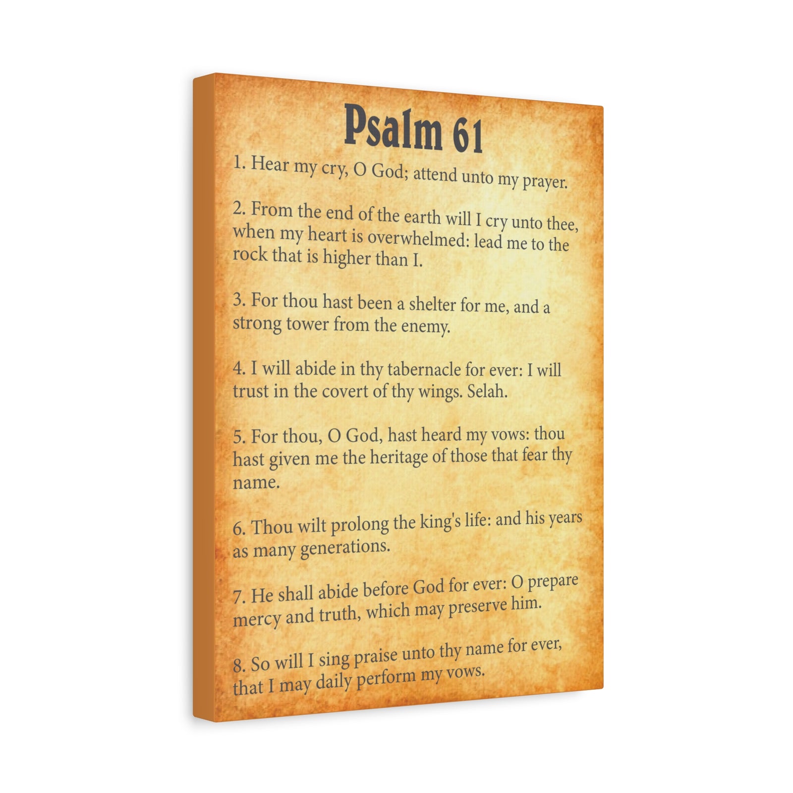 Scripture Walls Psalm 61 Gold Bible Chapter Canvas Christian Wall Art Ready to Hang-Express Your Love Gifts