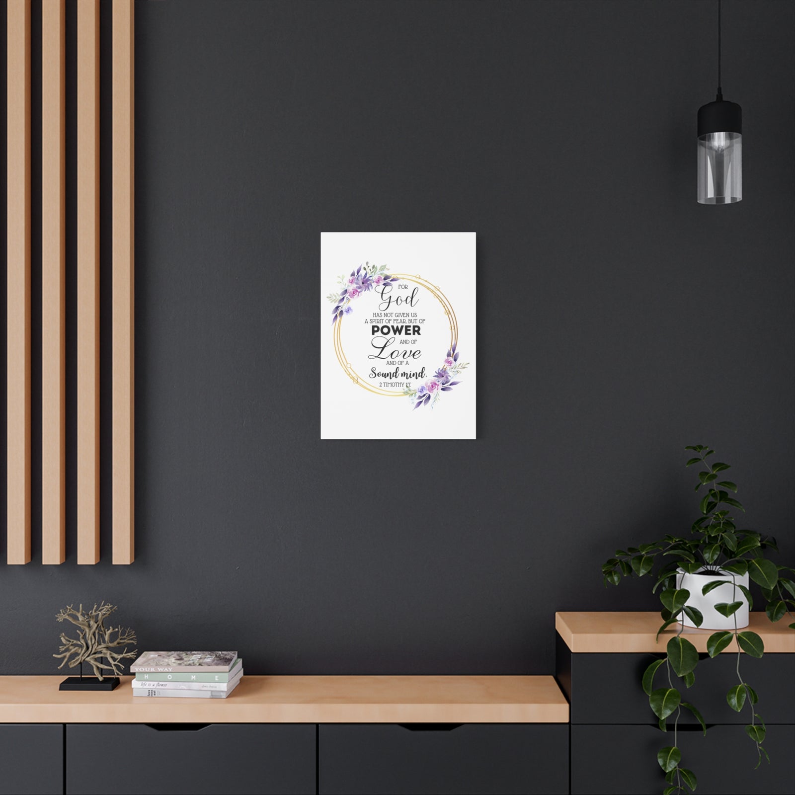 Scripture Walls 2 Timothy 1:7 Power Bible Verse Canvas Christian Wall Art Ready to Hang Unframed-Express Your Love Gifts