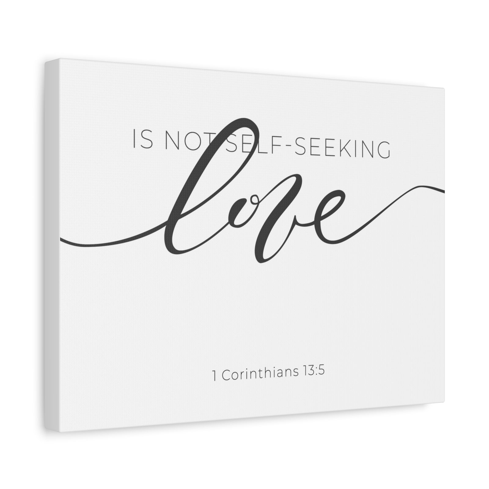 Scripture Canvas Love Cursive 1 Corinthians 13:5 Christian Wall Art Bible Verse Print Ready to Hang-Express Your Love Gifts