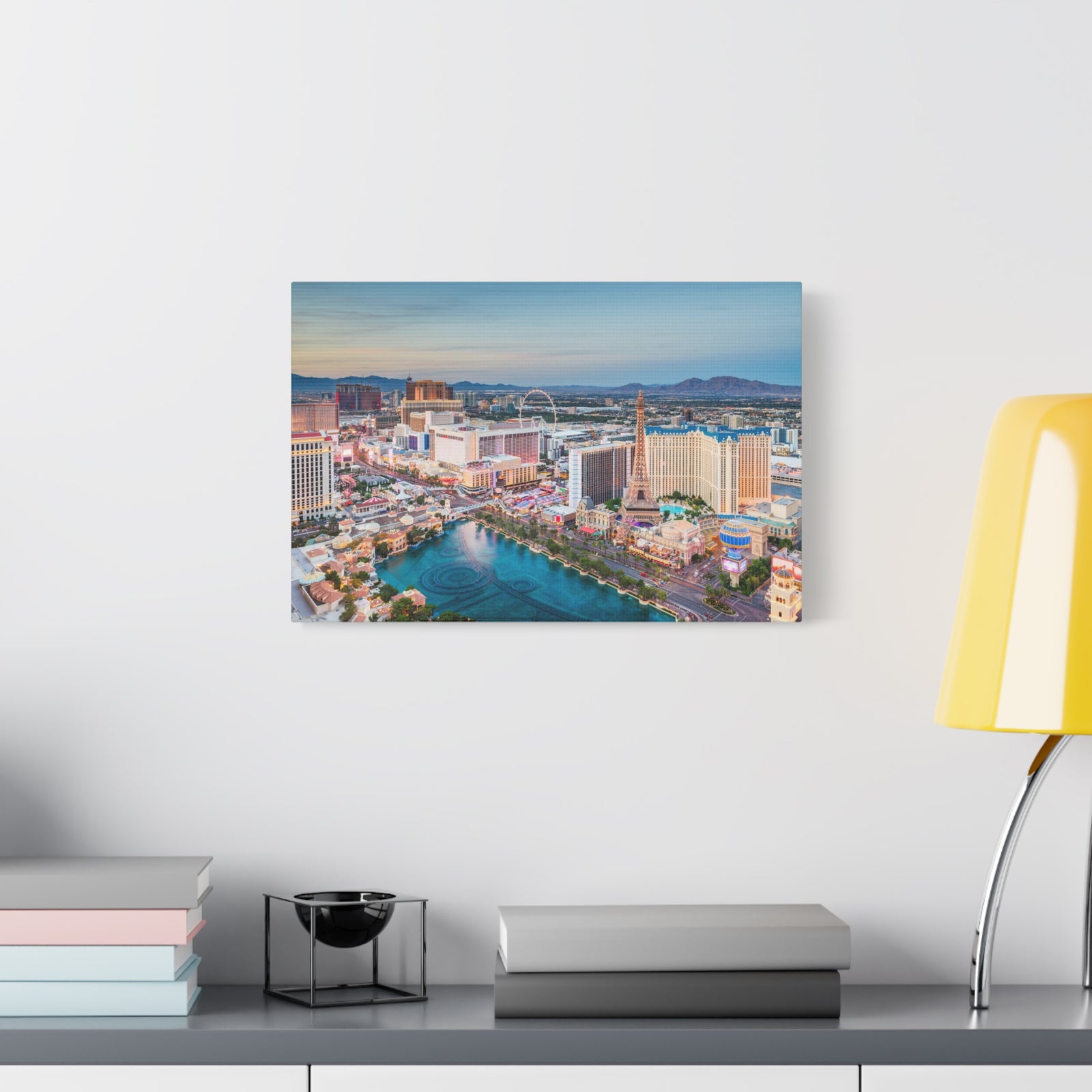 Las Vegas Daytime Skyline Canvas Artwork High-Quality Breathtaking Stunning Cityscape for Home Decor Ready to Hang-Express Your Love Gifts