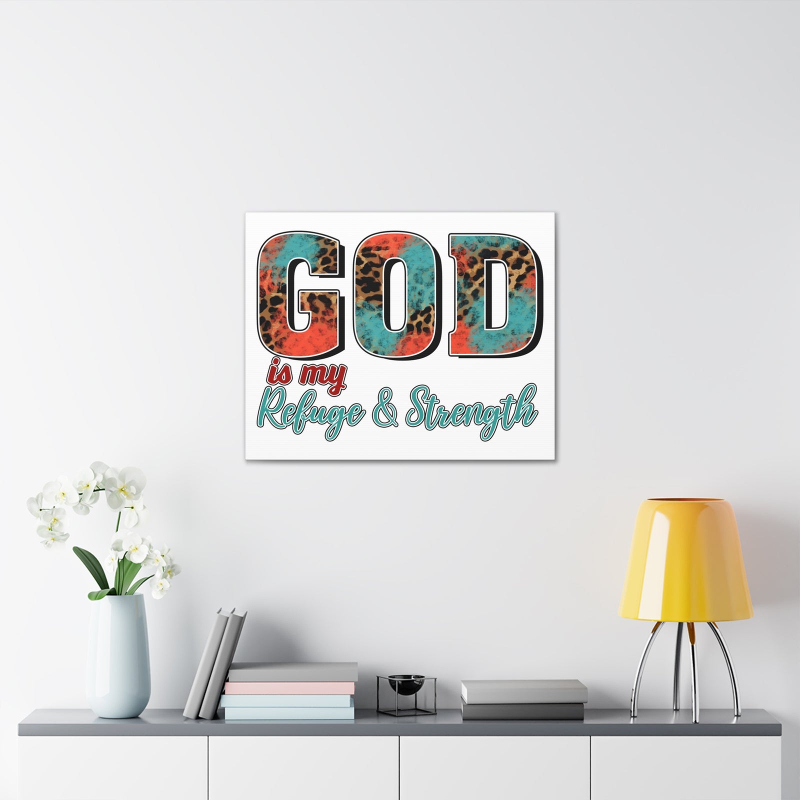 Scripture Walls My Refuge My Strength Bible Verse Canvas Christian Wall Art Ready to Hang Unframed-Express Your Love Gifts