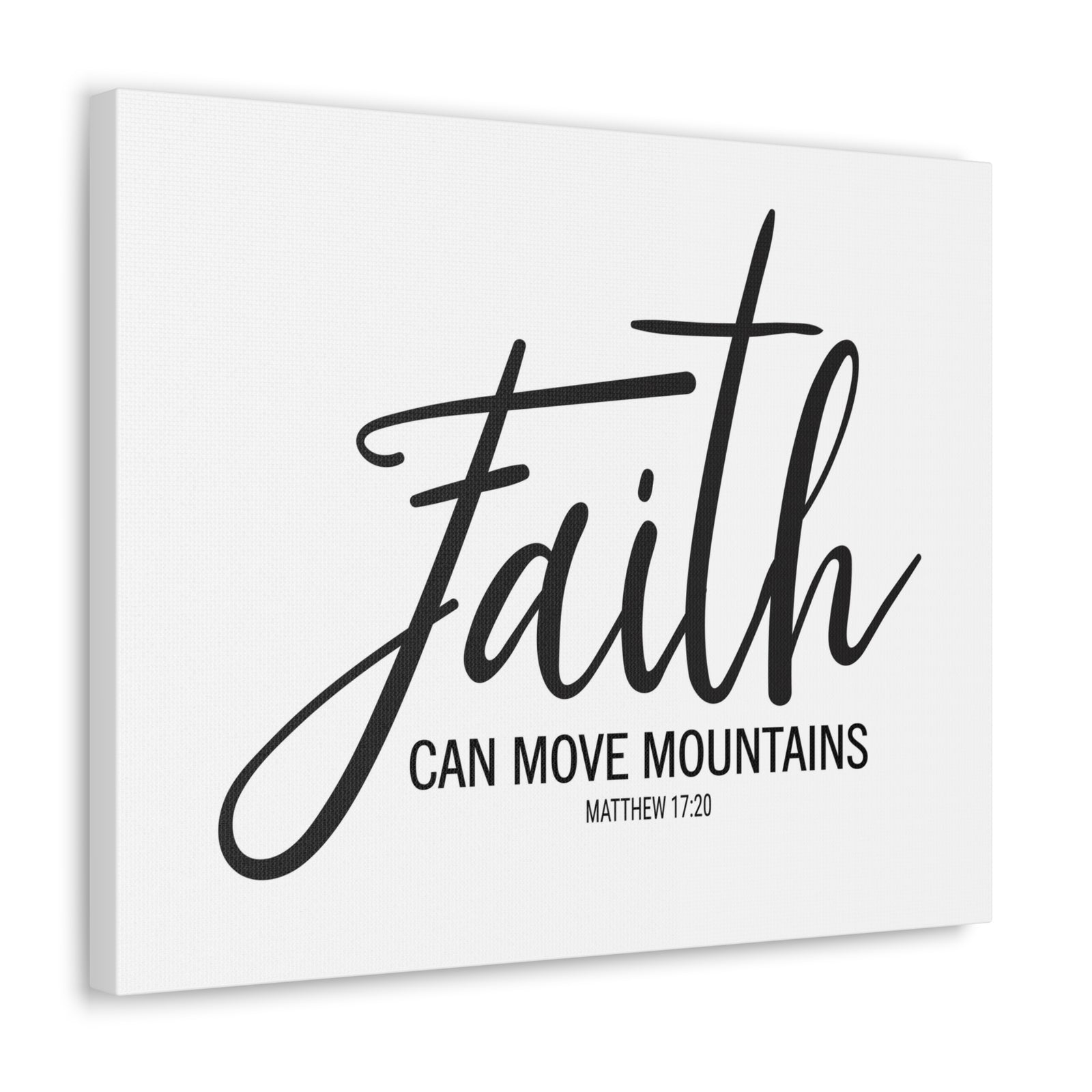 Scripture Canvas Faith Can Move Mountains Matthew 17:20 Christian Wall Art Bible Verse Print Ready To Hang-Express Your Love Gifts