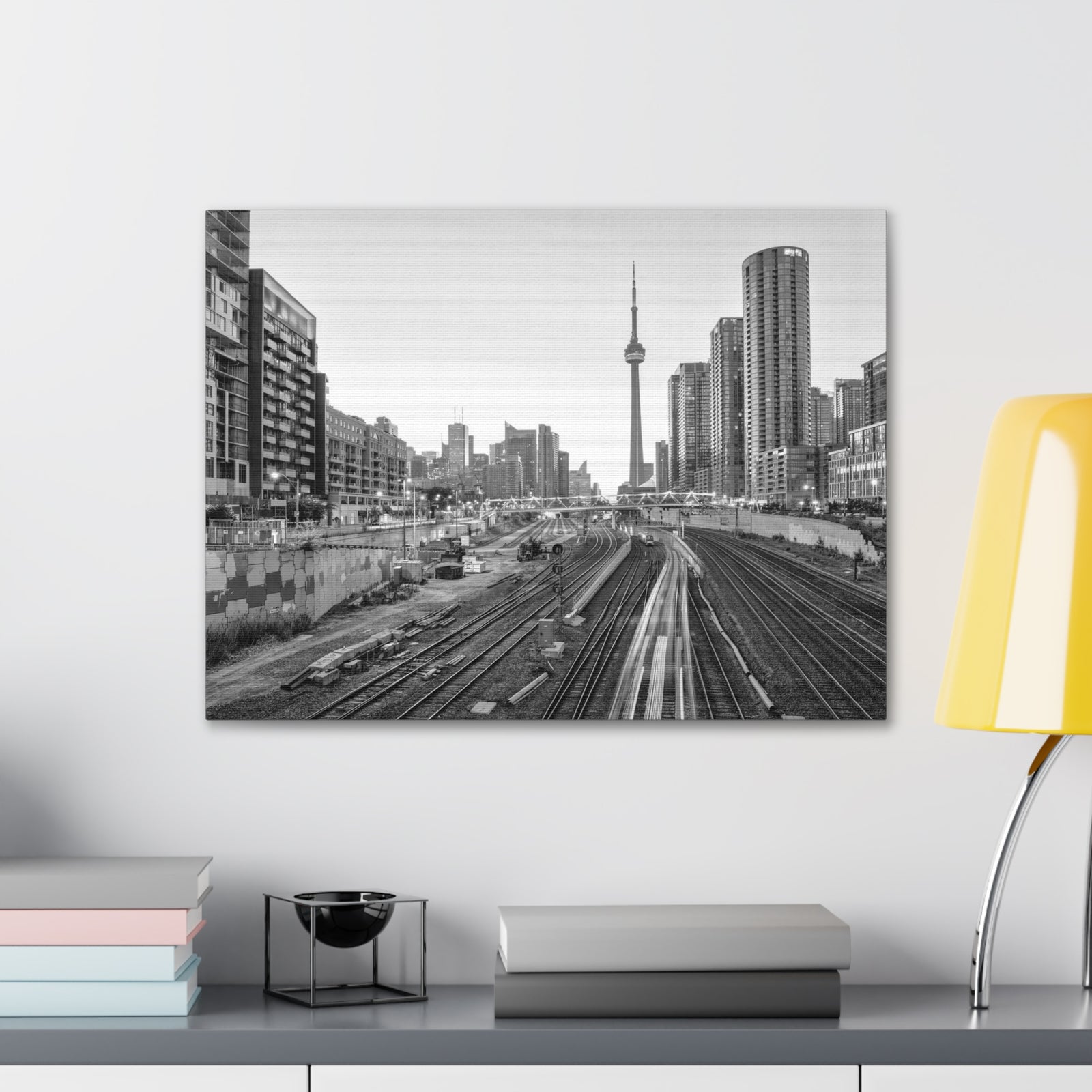 Toronto Black And White Skyline Canvas Artwork High-Quality Breathtaking Stunning Cityscape for Home Decor Ready to Hang-Express Your Love Gifts