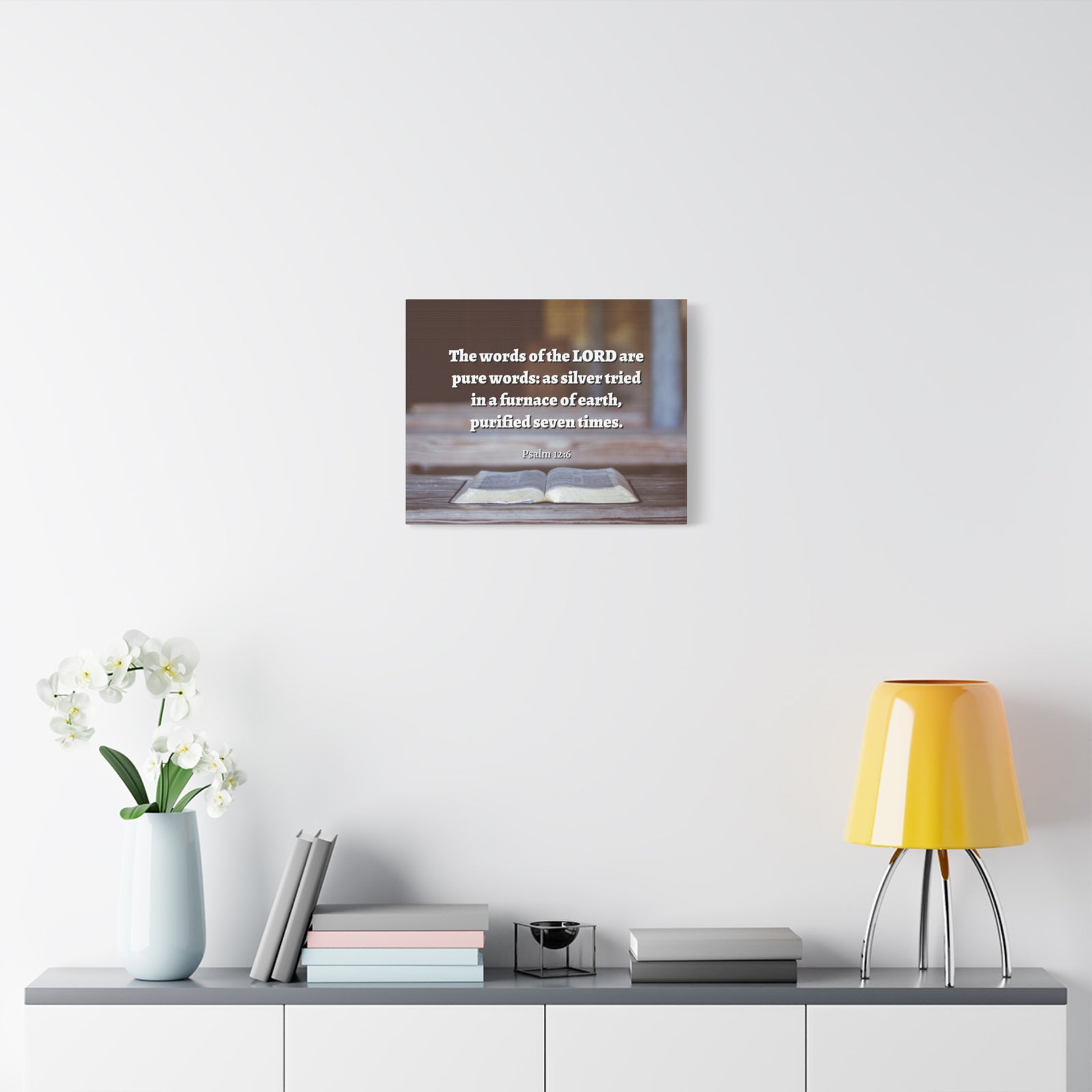 Scripture Canvas Pure Words Psalm 12:6 Christian Wall Art Bible Verse Print Ready to Hang-Express Your Love Gifts