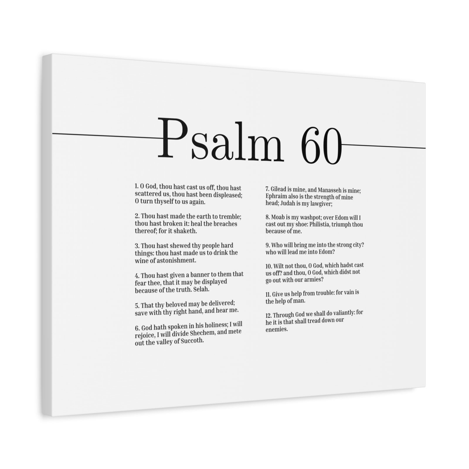 Scripture Canvas His Holiness Psalm 60 Christian Wall Art Bible Verse Print Ready to Hang-Express Your Love Gifts