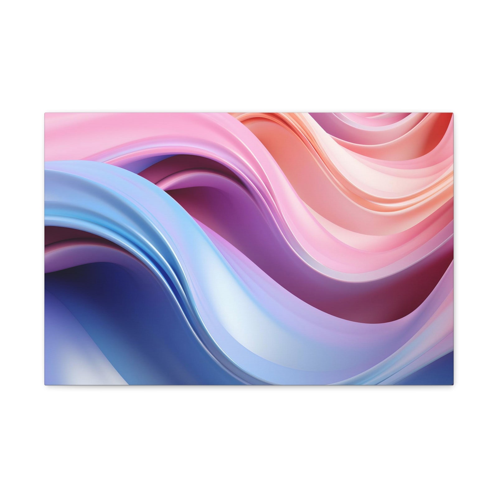 Purple And Blue Abstract Soft Pastel Waves Canvas Wall Art for Home Decor Ready-to-Hang-Express Your Love Gifts