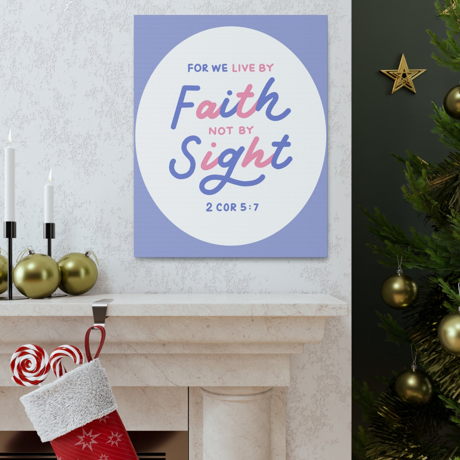 Scripture Walls Faith Not By Sight 2 Corinthians 5:7 Bible Verse Canvas Christian Wall Art Ready To Hang-Express Your Love Gifts