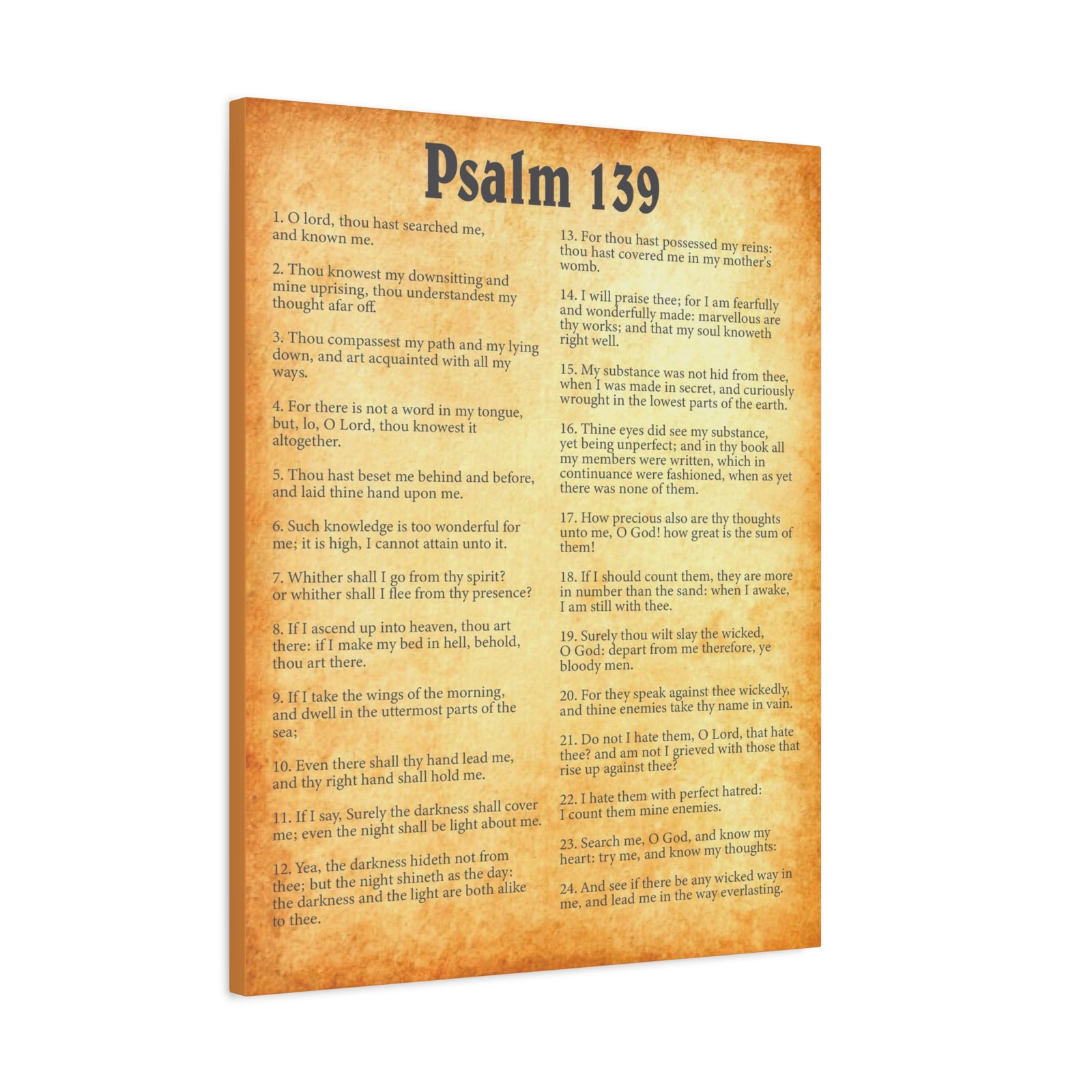 Scripture Walls Psalm 139 Gold Bible Chapter Canvas Christian Wall Art Ready to Hang Unframed-Express Your Love Gifts