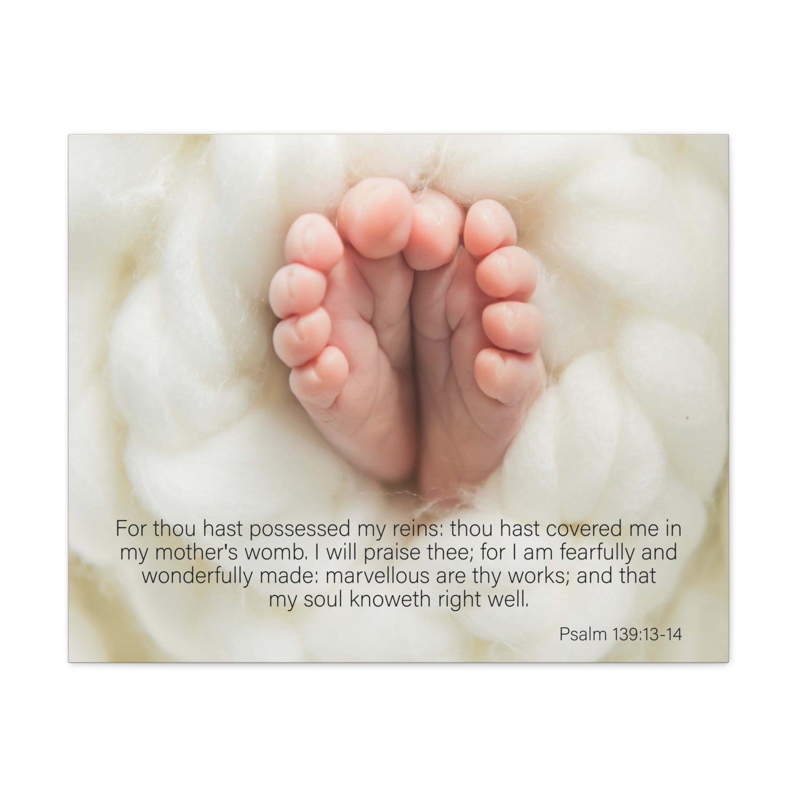 Bible Verse Canvas Fearfully and Wonderfully Made Psalm 139:13-14 KJV Wall Art Christian Home Decor-Express Your Love Gifts