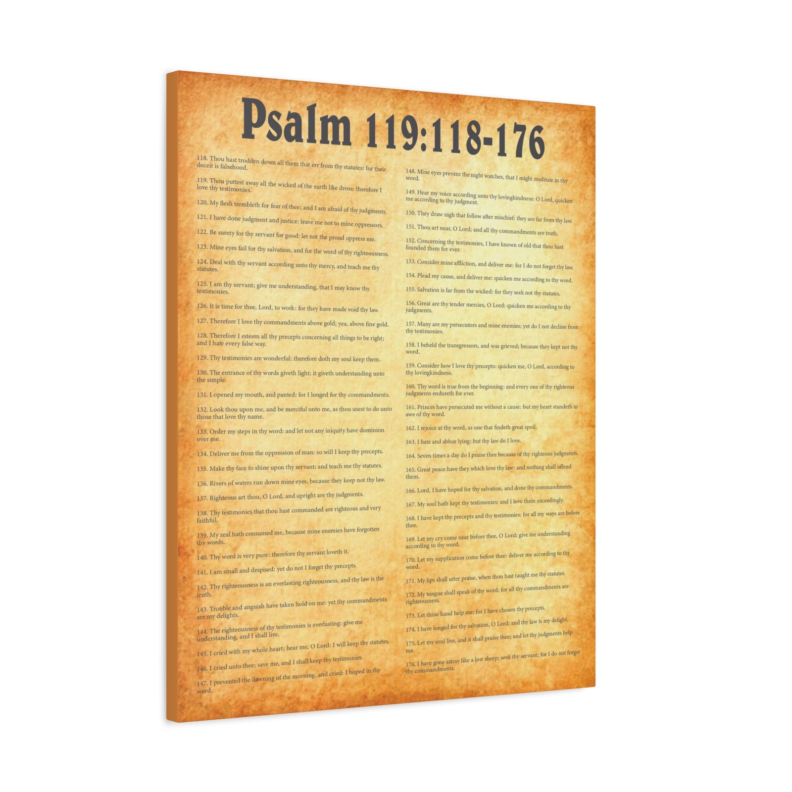 Scripture Walls Psalm 119:118-176 Gold Bible Verse Canvas Christian Wall Art Ready to Hang Unframed-Express Your Love Gifts