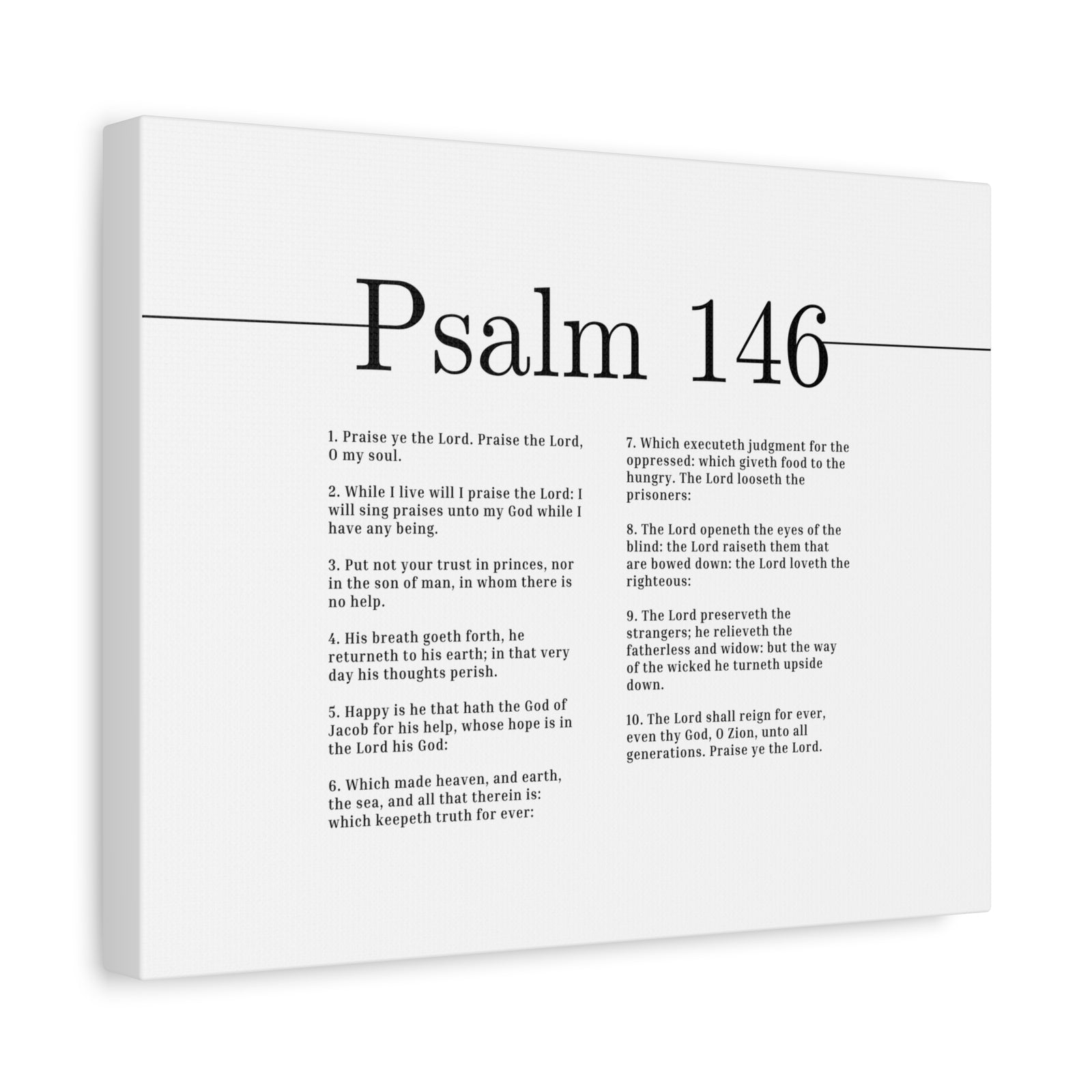 Scripture Canvas The Lord Loveth The Righteous Psalm 146 Christian Wall Art Bible Verse Print Ready to Hang-Express Your Love Gifts