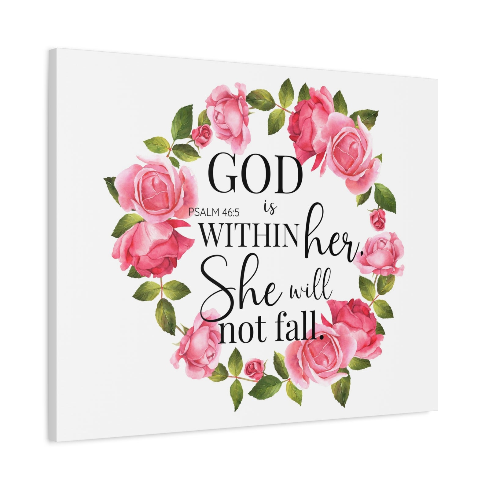 Scripture Walls Psalm 46:5 God is Within Her Bible Verse Canvas Christian Wall Art Ready to Hang Unframed-Express Your Love Gifts