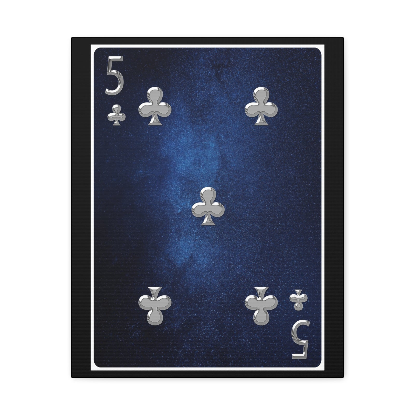 Five Of Clubs Space Background Playing Card Canvas Wall Art for Home Decor Ready-to-Hang-Express Your Love Gifts