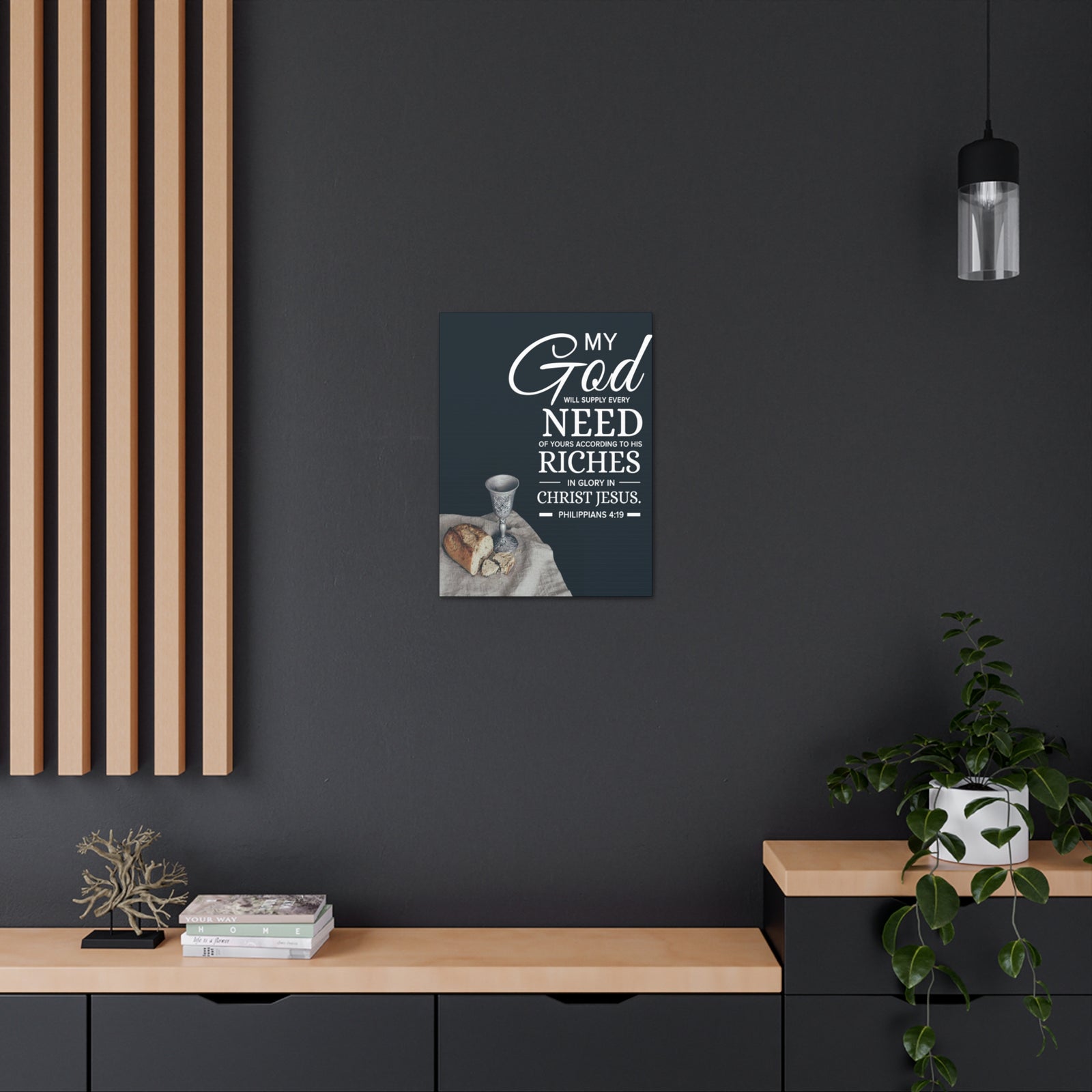Bible Verse Canvas My God Need Riches Philippians 4:19 Wall Art Christian Home Decor-Express Your Love Gifts