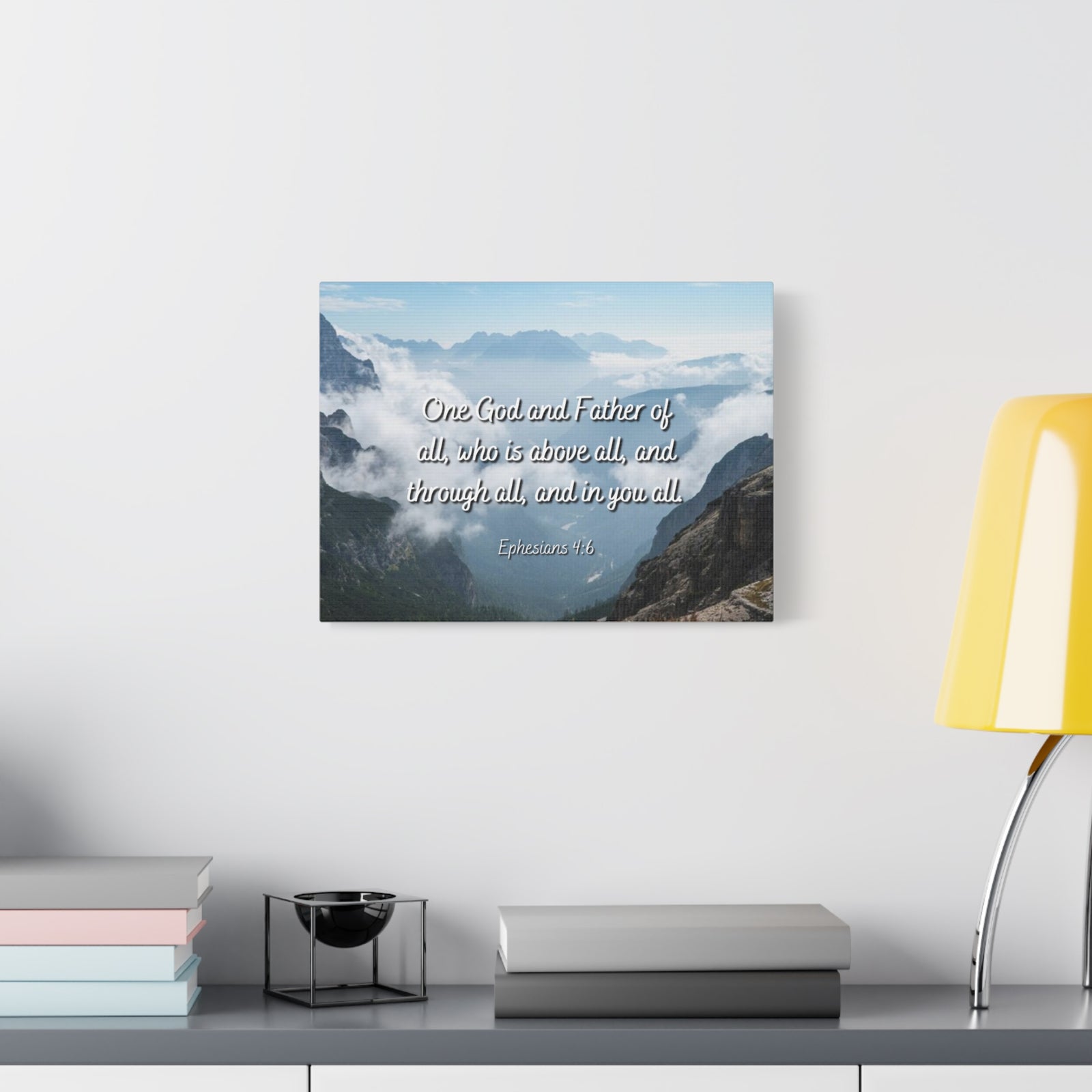 Scripture Canvas Above All Ephesians 4:6 Christian Wall Art Bible Verse Print Ready to Hang-Express Your Love Gifts
