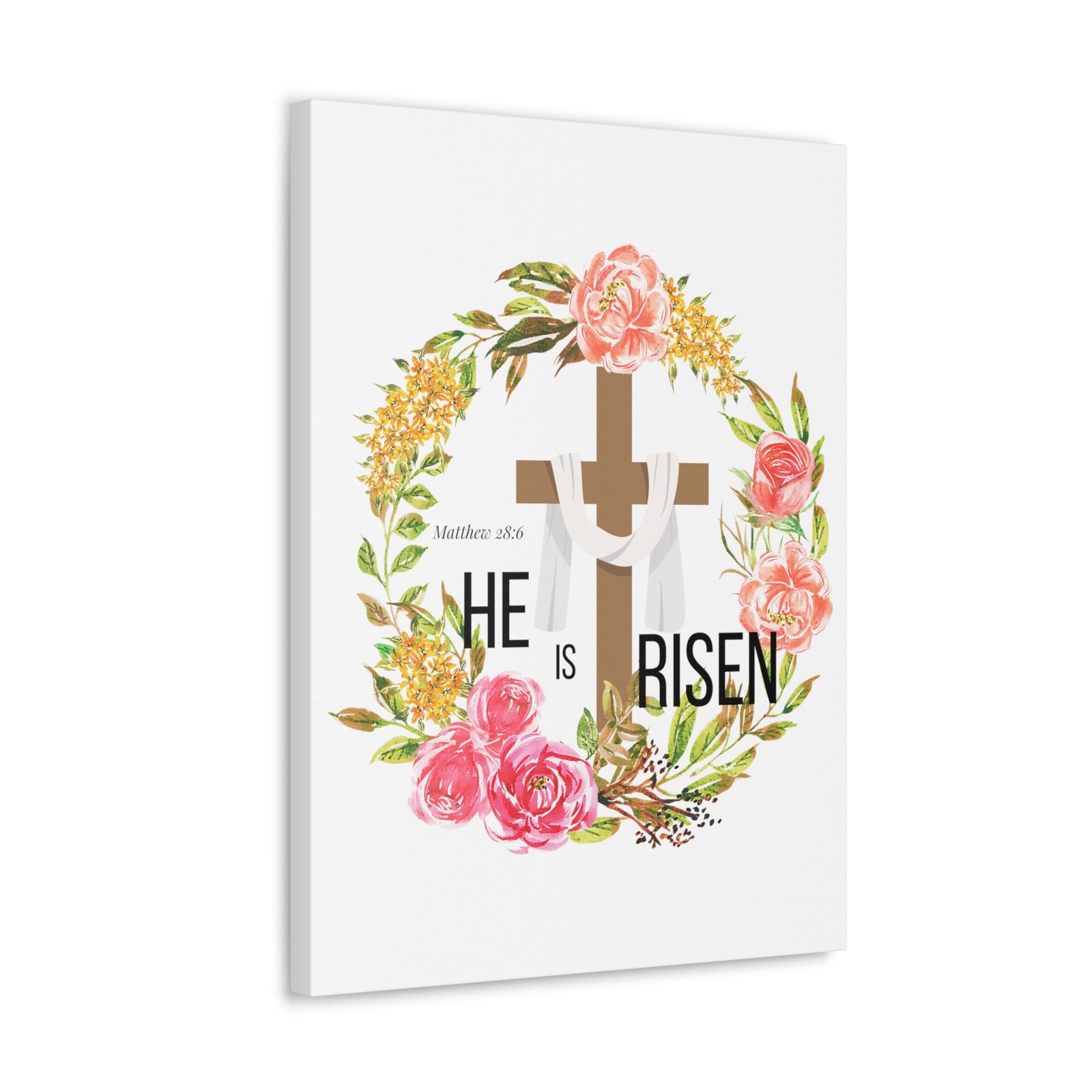 Scripture Walls Matthew 28:6 He Is Risen Bible Verse Canvas Christian Wall Art Ready to Hang Unframed-Express Your Love Gifts