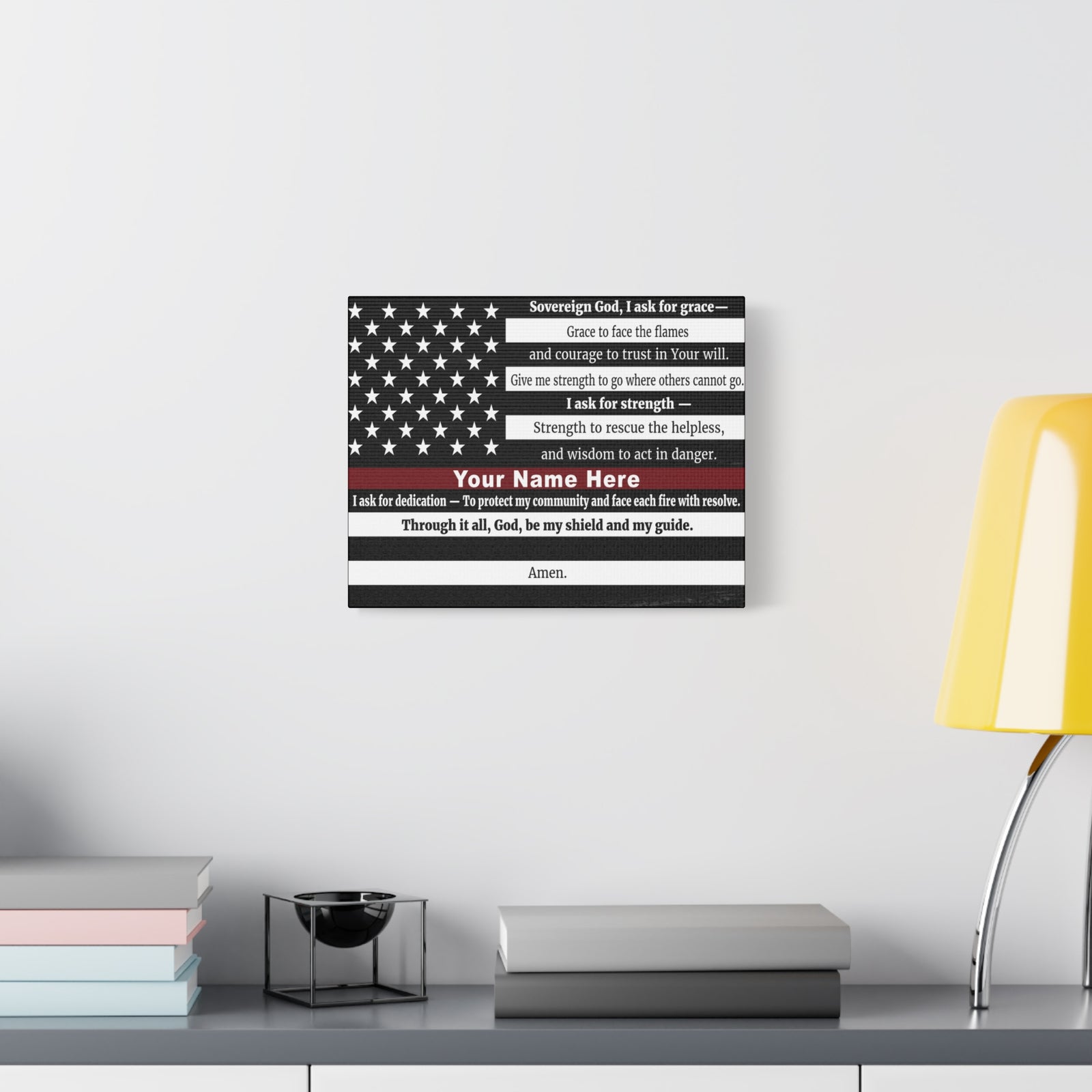 Scripture Walls Personalized Firefighter's Prayer Bible Canvas Christian Wall Art Ready to Hang Unframed-Express Your Love Gifts