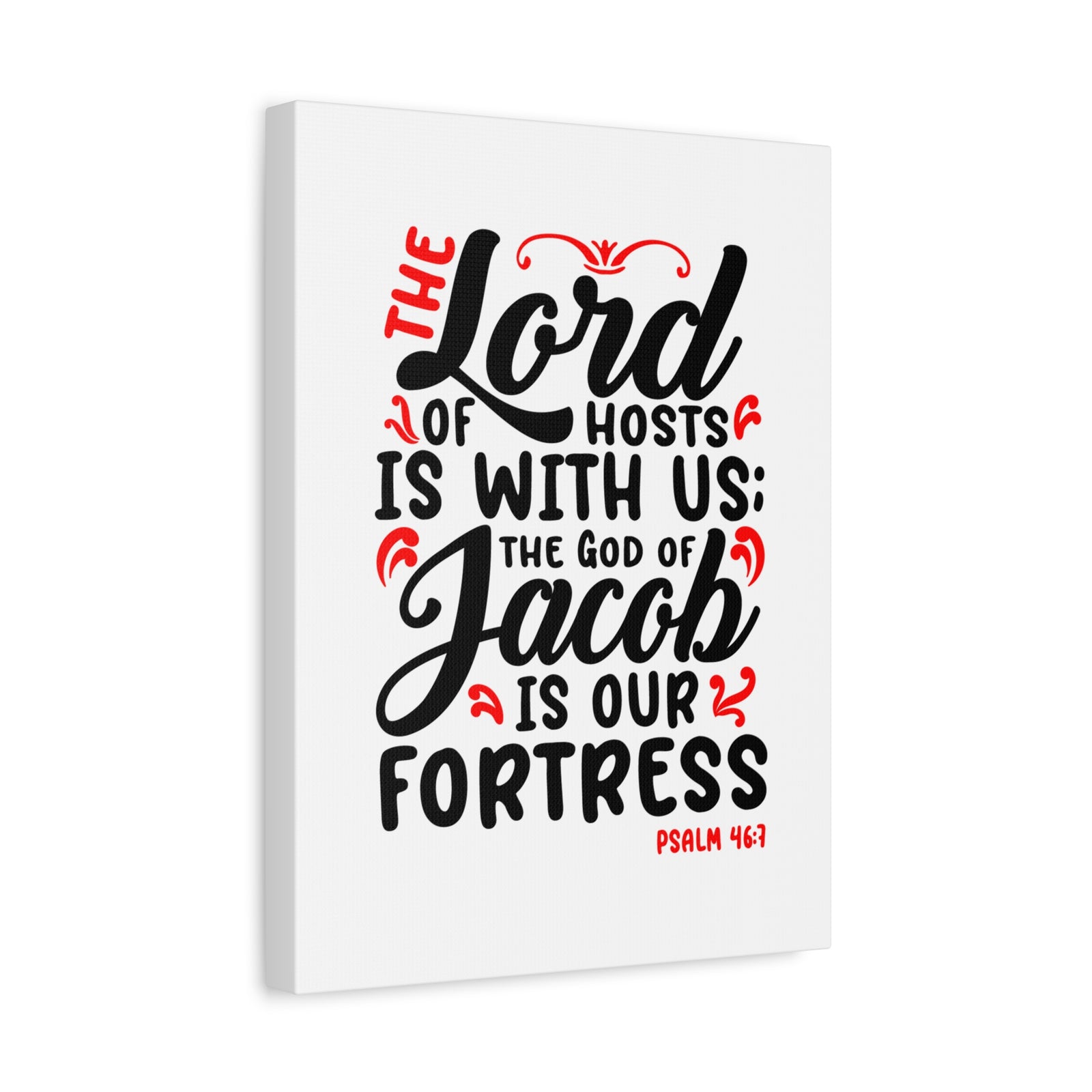 Scripture Canvas The Lord Of Hosts Psalm 46:7 Christian Wall Art Bible Verse Print Ready to Hang-Express Your Love Gifts
