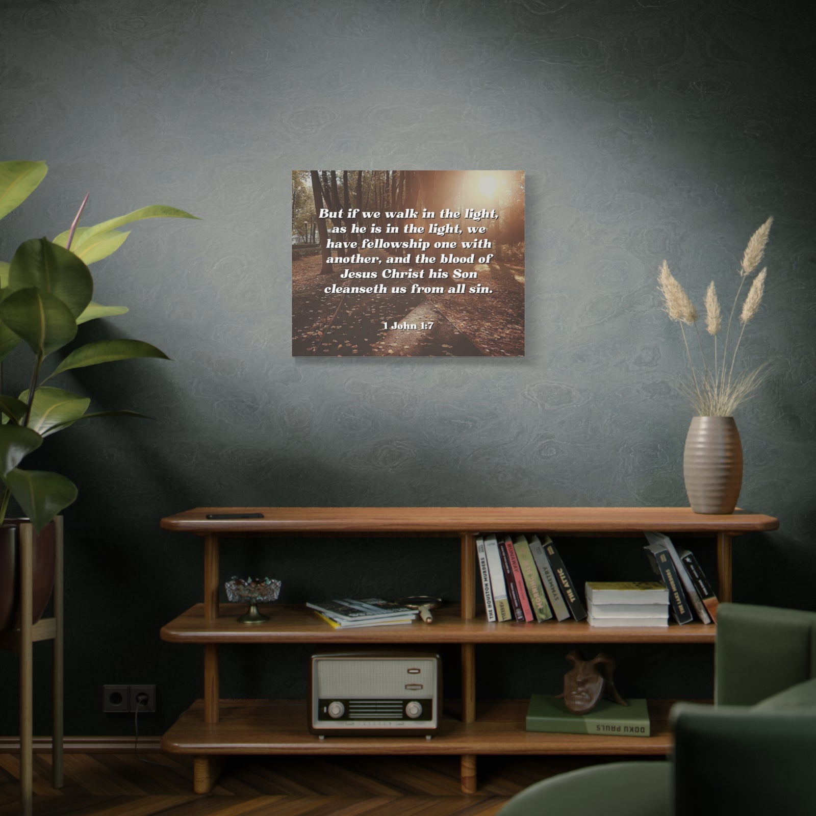 Scripture Canvas Cleanseth Us 1 John 1:7 Christian Wall Art Bible Verse Print Ready to Hang-Express Your Love Gifts
