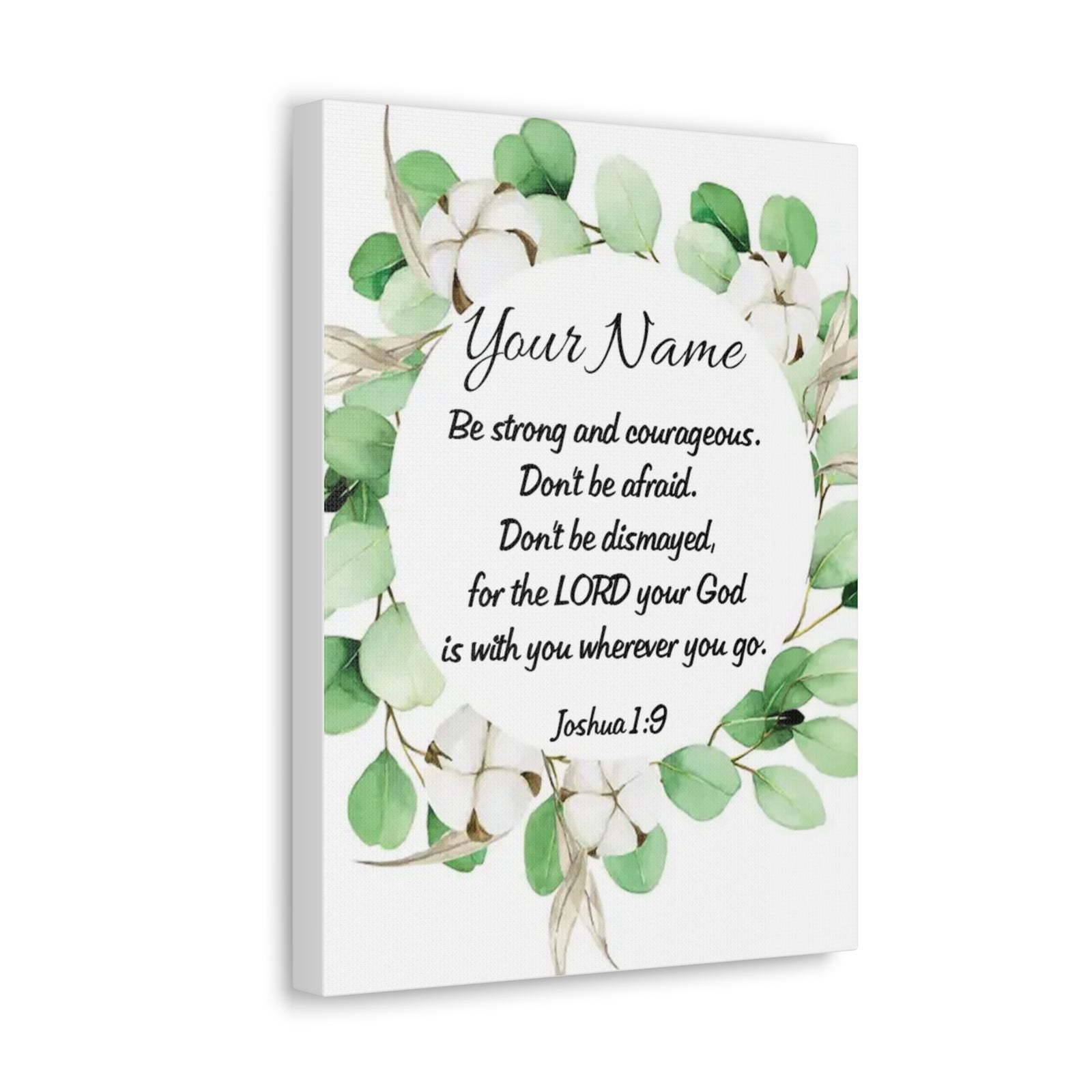 Scripture Walls Personalized Joshua 1:9 Bible Chapter Canvas Christian Wall Art Ready to Hang-Express Your Love Gifts