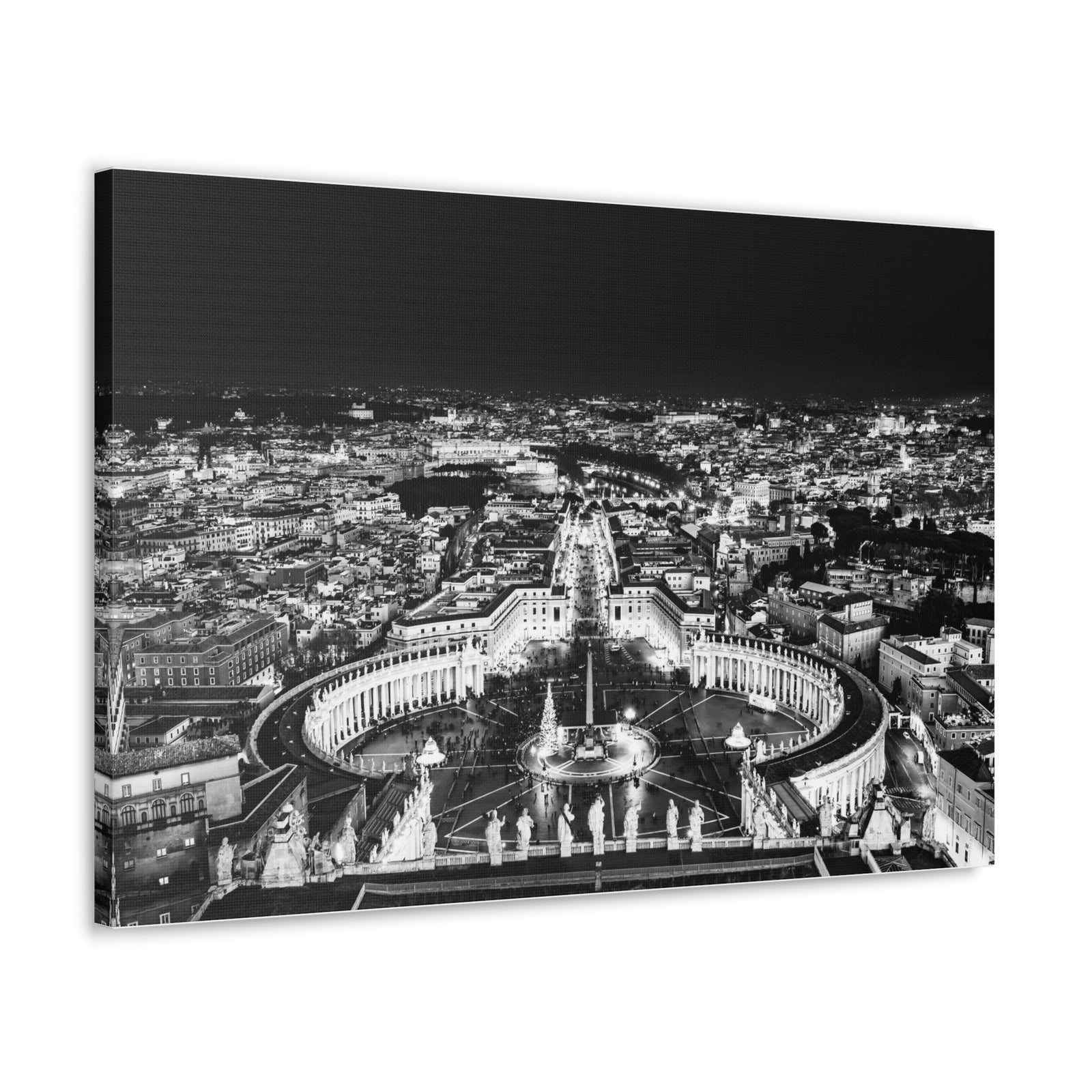 Rome Black And White Skyline Canvas Artwork High-Quality Breathtaking Stunning Cityscape for Home Decor Ready to Hang-Express Your Love Gifts