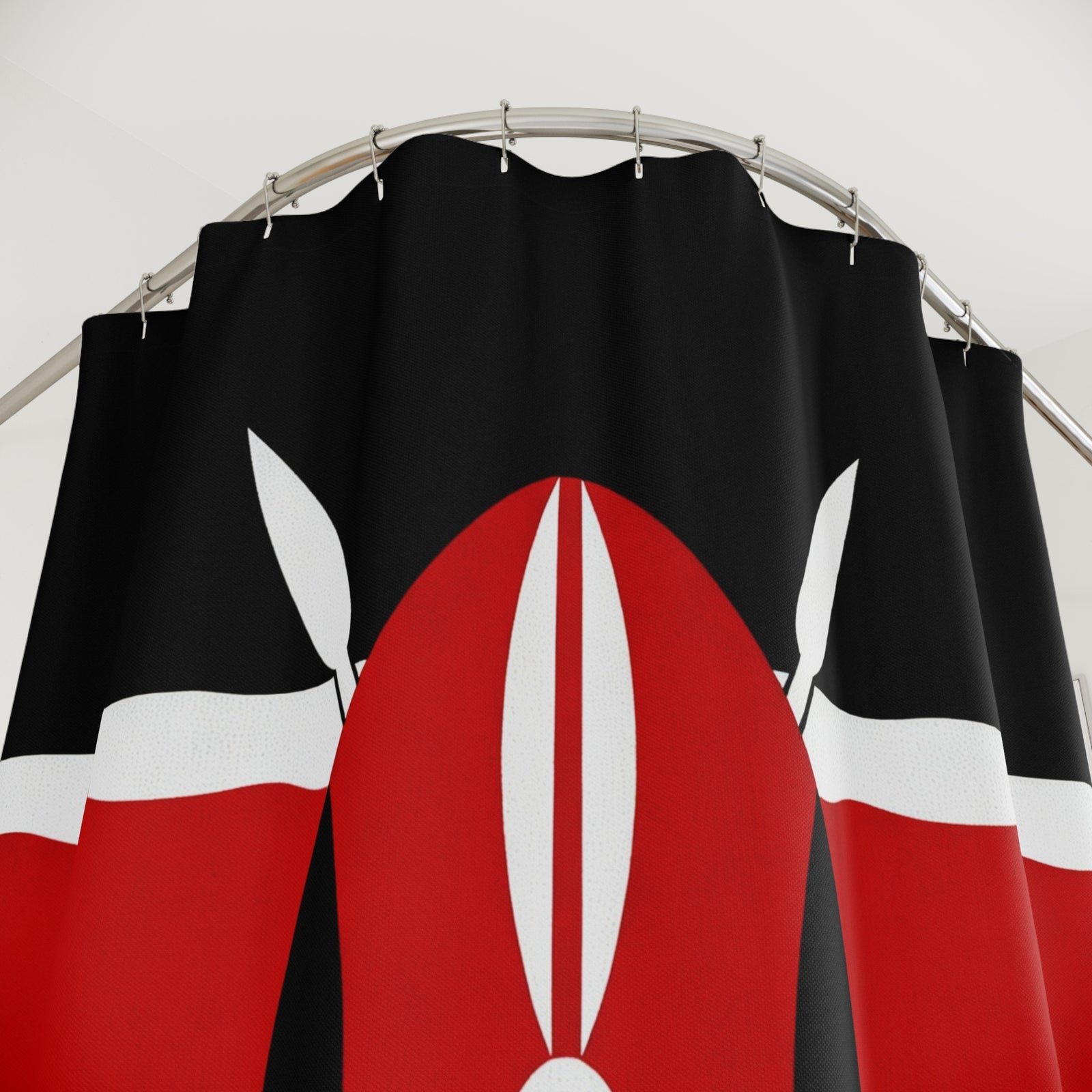 Kenya Flag Shower Curtain 71" x 74"-Express Your Love Gifts