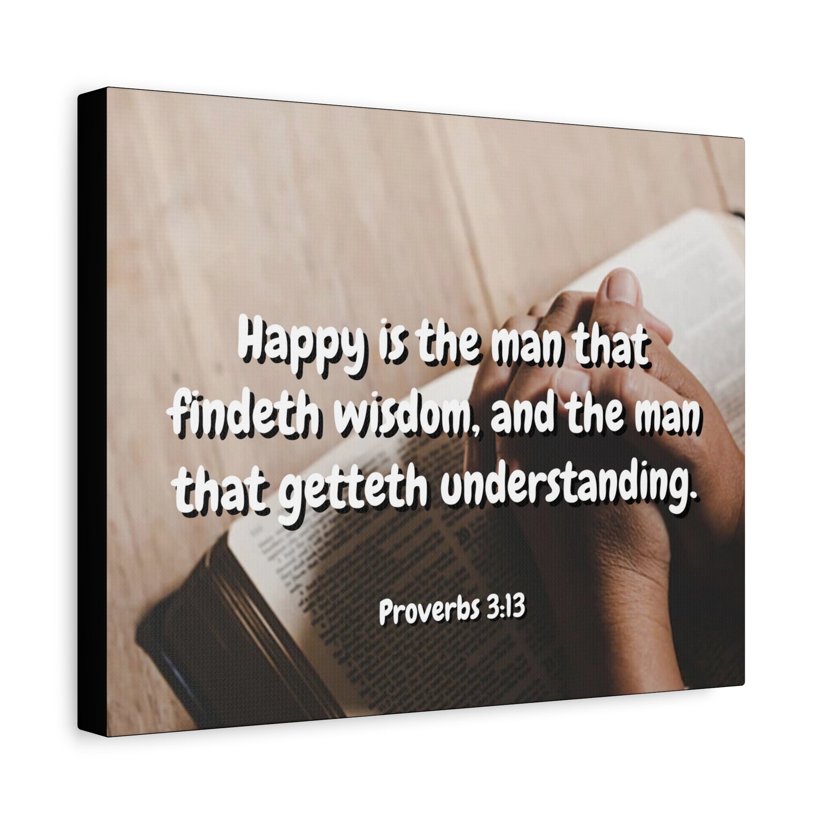 Scripture Walls Findeth Wisdom Proverbs 3:13 Bible Verse Canvas Christian Wall Art Ready to Hang-Express Your Love Gifts