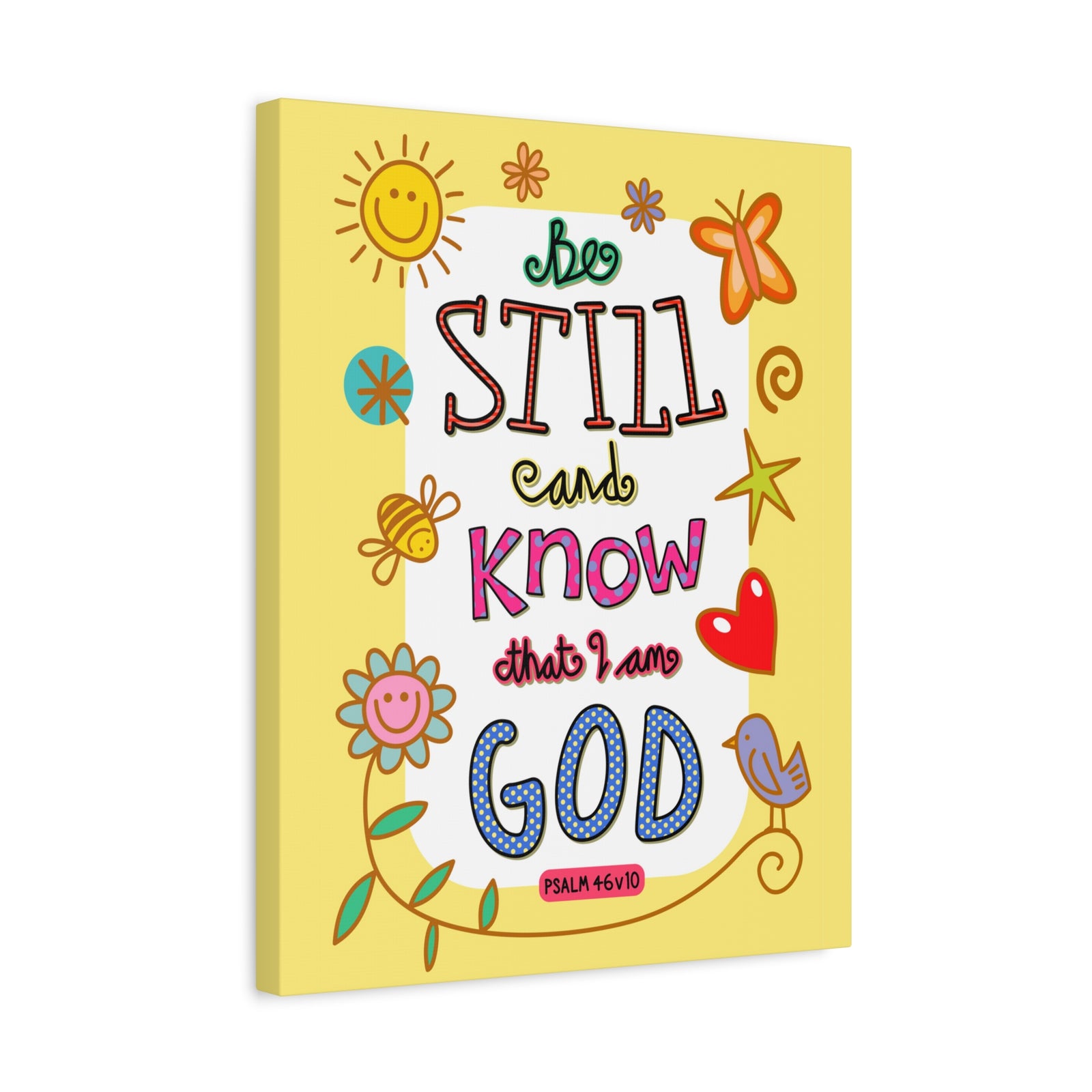 Scripture Walls Know That I Am God Psalm 46:10 Bible Verse Canvas Christian Wall Art Ready to Hang-Express Your Love Gifts
