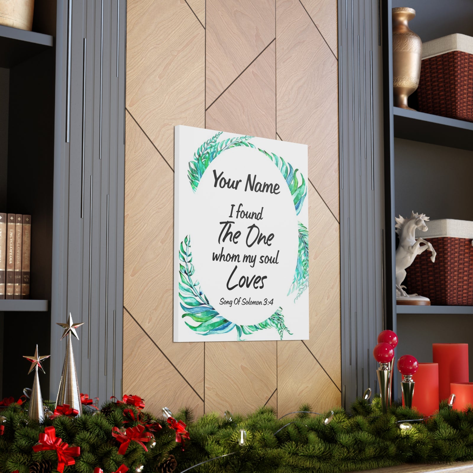 Personalized Soulmate Song Of Solomon 3:4 Bible Chapter Canvas Christian Wall Art Ready to Hang-Express Your Love Gifts