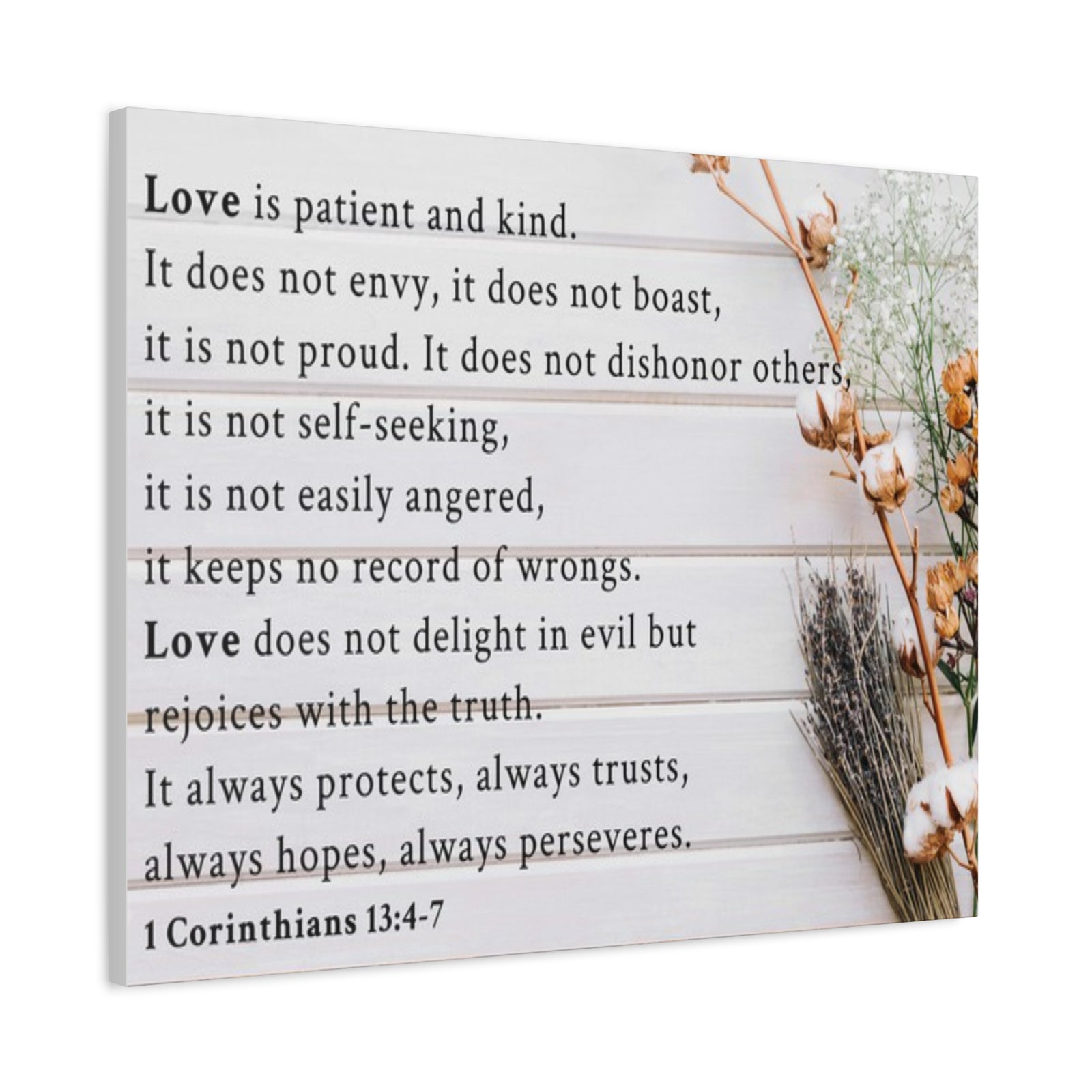 Scripture Walls Love is 1 Corinthians 13:4-7 Bible Verse Canvas Christian Wall Art Ready to Hang Unframed-Express Your Love Gifts