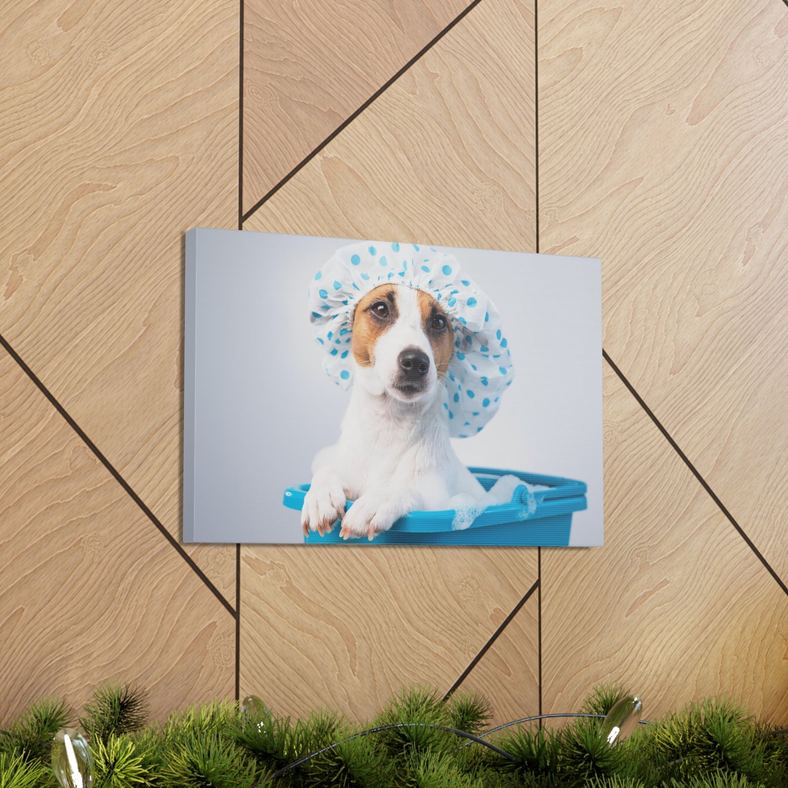Cute Russel Terrier Bath Canvas Wall Art for Home Decor Ready-to-Hang-Express Your Love Gifts