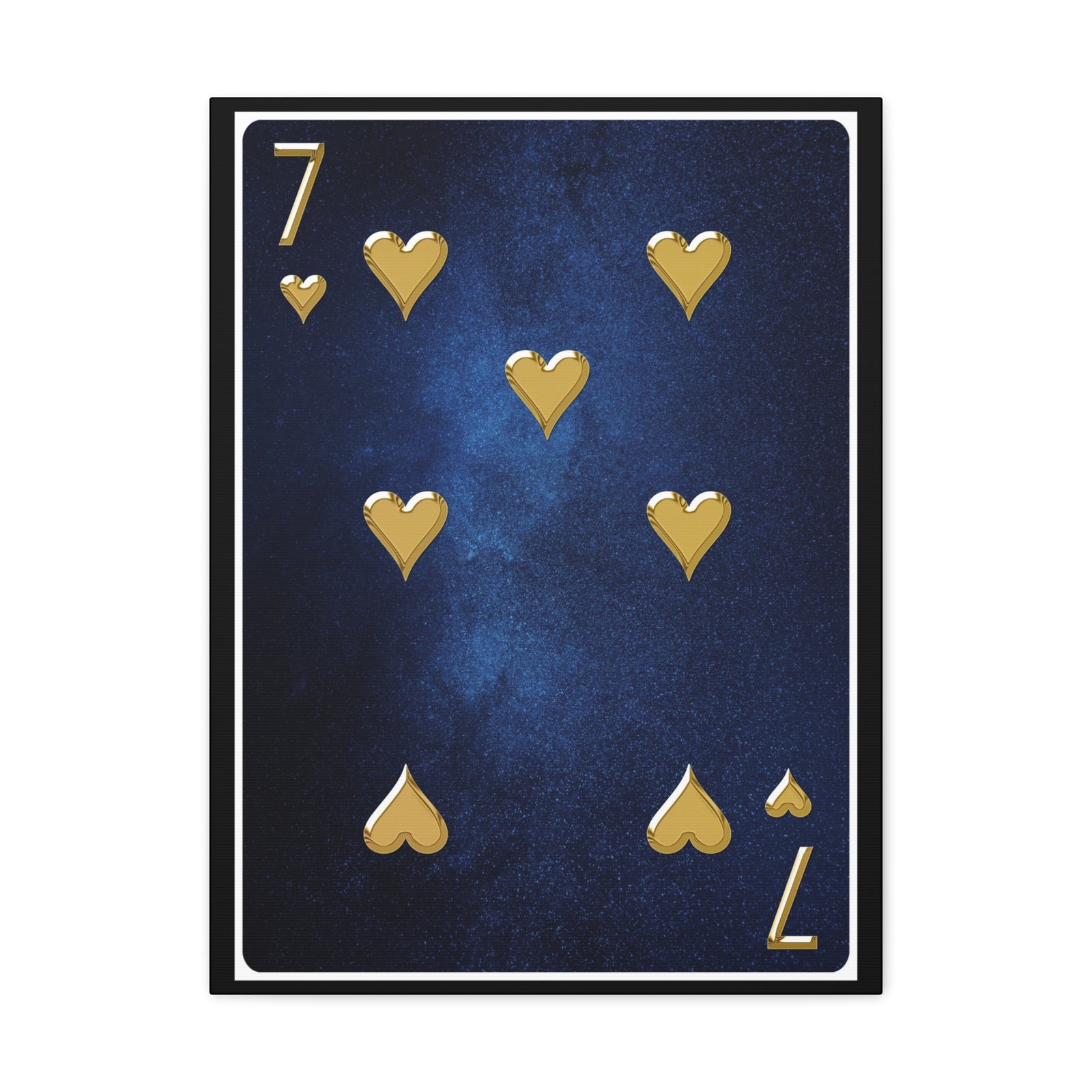 Seven Of Hearts Space Background Playing Card Canvas Wall Art for Home Decor Ready-to-Hang-Express Your Love Gifts