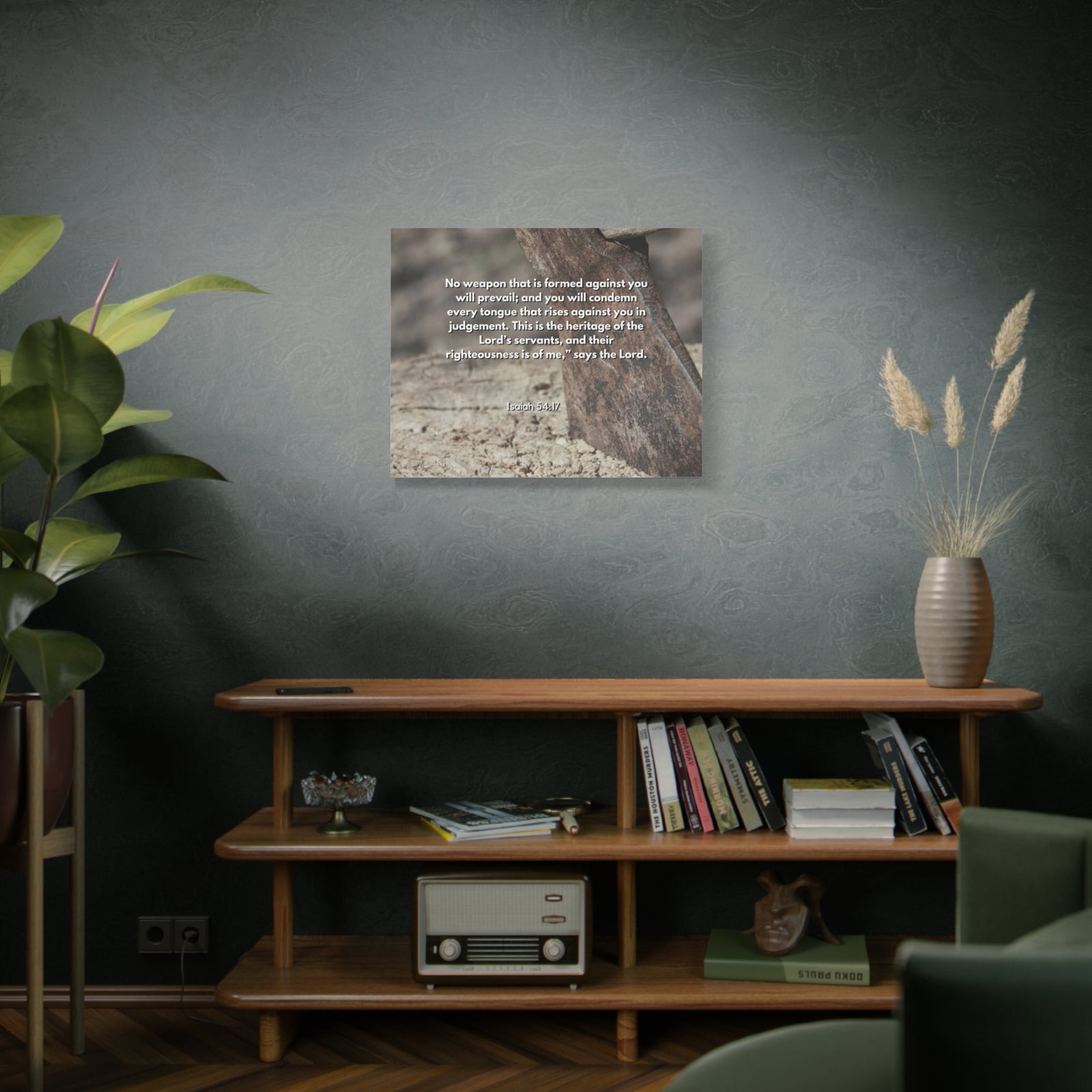 Scripture Canvas No Weapon Formed Isaiah 54:17 Christian Wall Art Bible Verse Print Ready to Hang-Express Your Love Gifts