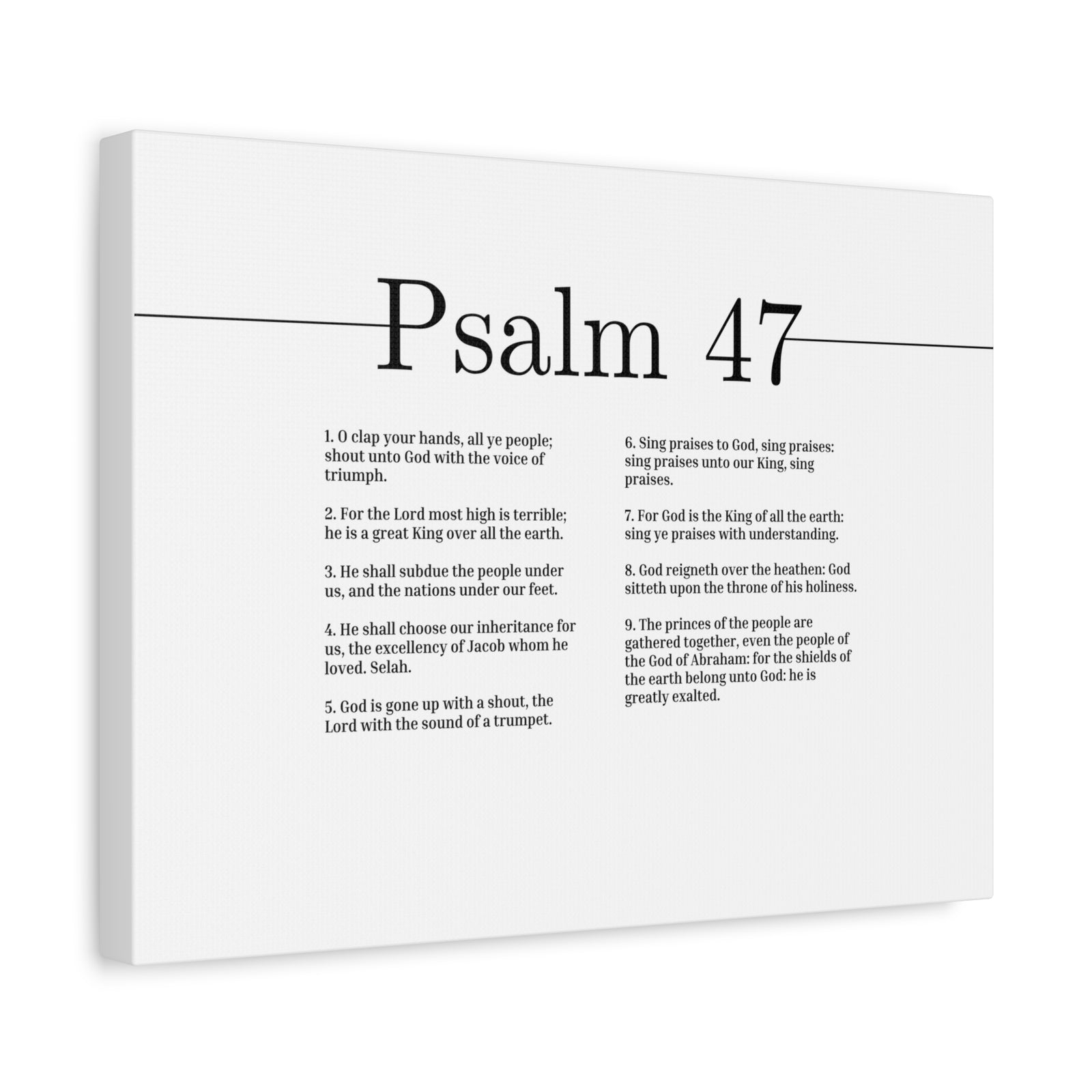 Scripture Canvas For God Is King Psalm 47 Christian Wall Art Bible Verse Print Ready to Hang-Express Your Love Gifts