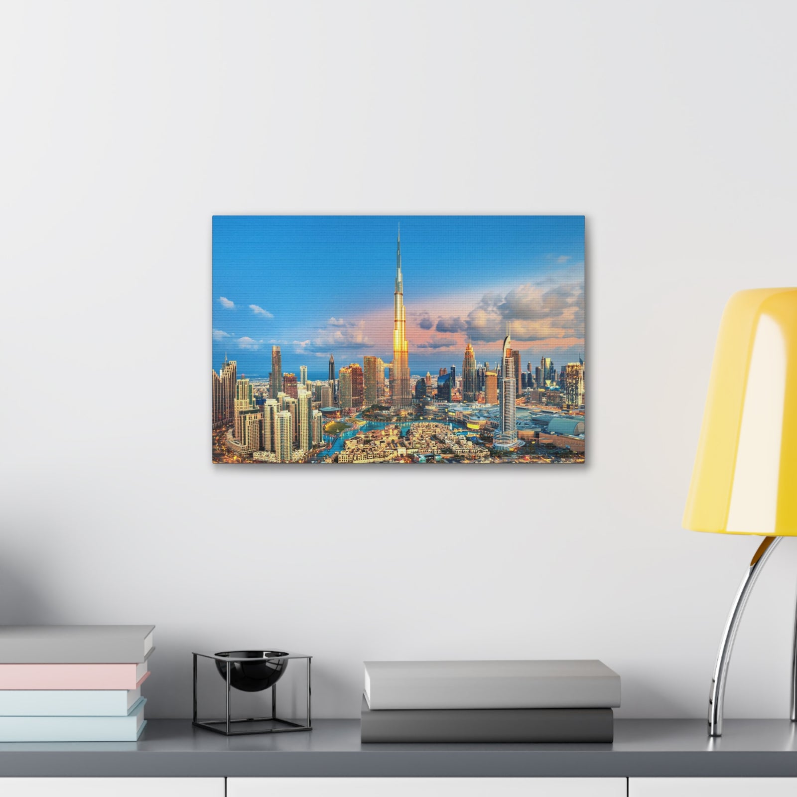 Dubai Daytime Skyline Canvas Artwork High-Quality Breathtaking Stunning Cityscape for Home Decor Ready to Hang-Express Your Love Gifts