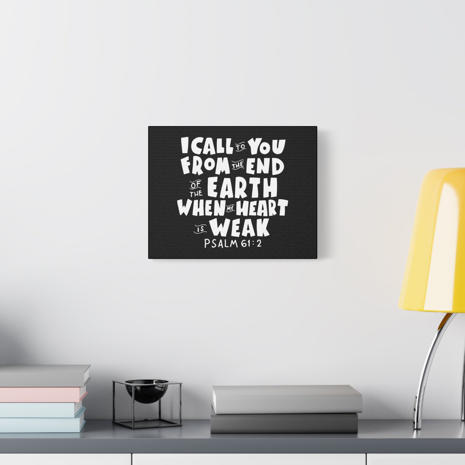 Scripture Canvas I Call To You Psalm 61:2 Christian Wall Art Bible Verse Print Ready to Hang-Express Your Love Gifts