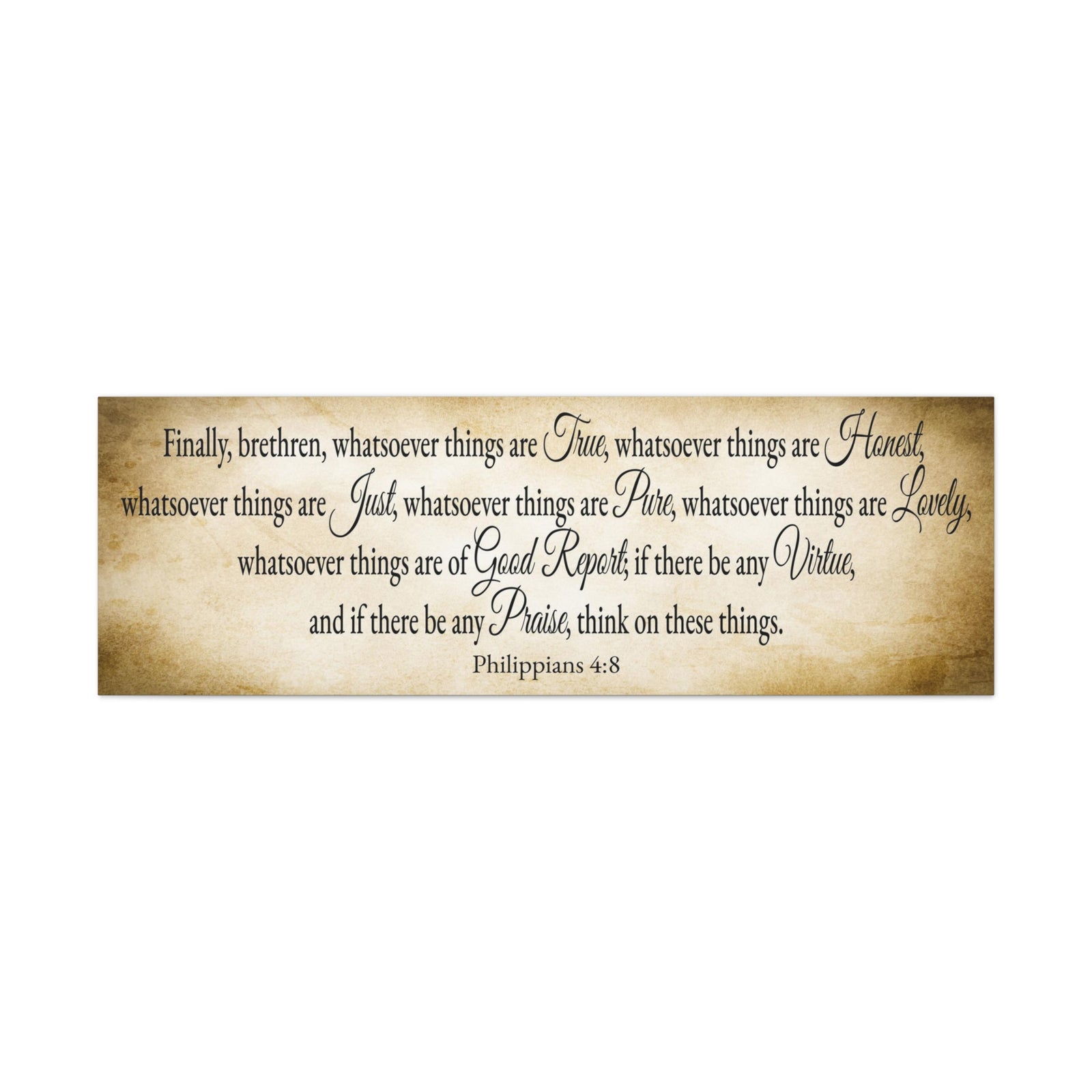 Scripture Walls Seeking Philippians 4:8 Gold Bible Verse Canvas Christian Wall Art Ready to Hang Unframed-Express Your Love Gifts