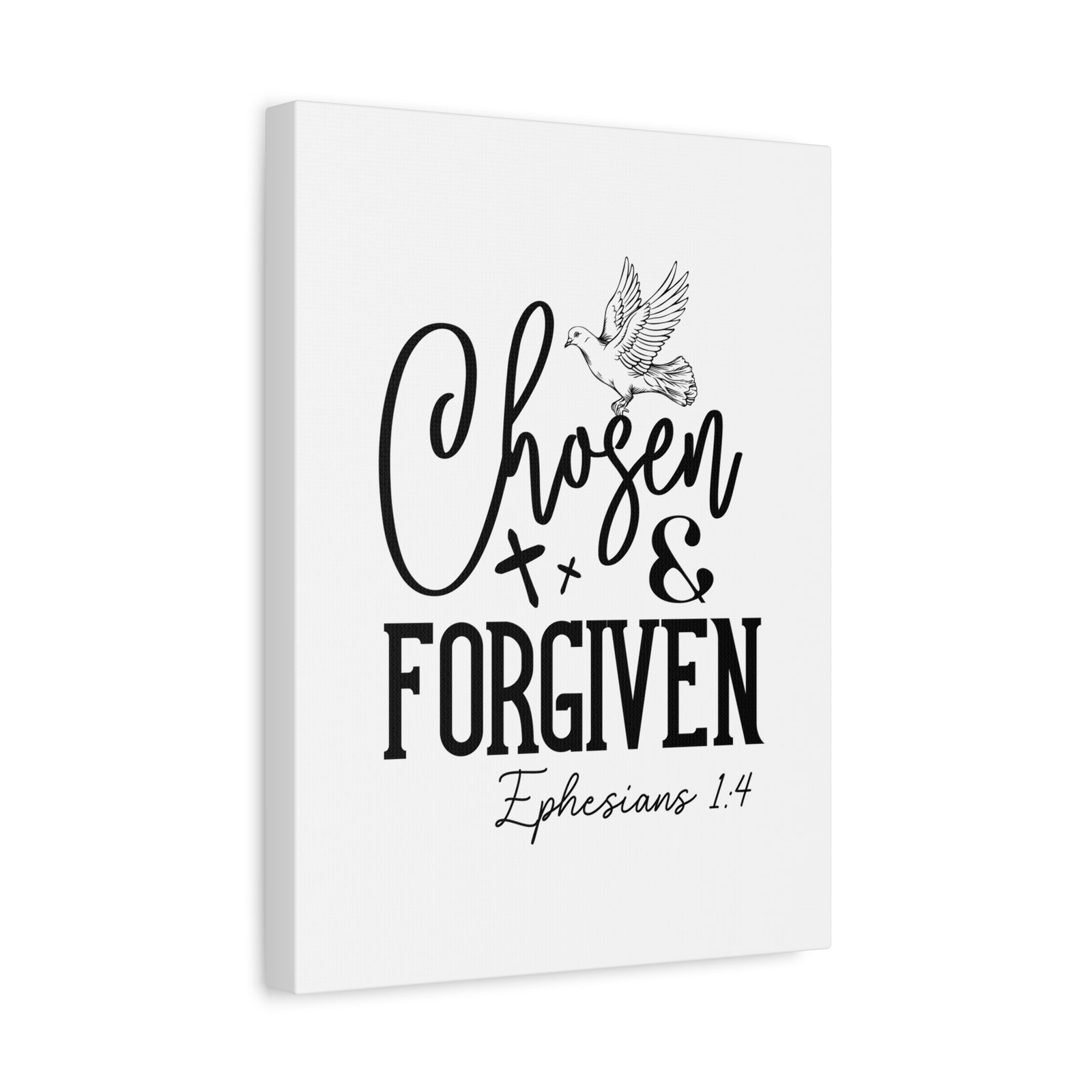 Scripture Walls Ephesians 1:4 Chosen & Forgiven Bible Verse Canvas Christian Wall Art Ready to Hang Unframed-Express Your Love Gifts