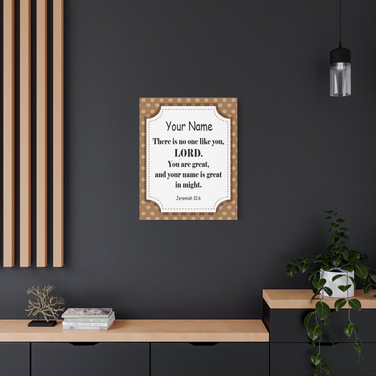 Scripture Walls Personalized Jeremiah 10:6 Bible Chapter Canvas Christian Wall Art Ready to Hang-Express Your Love Gifts