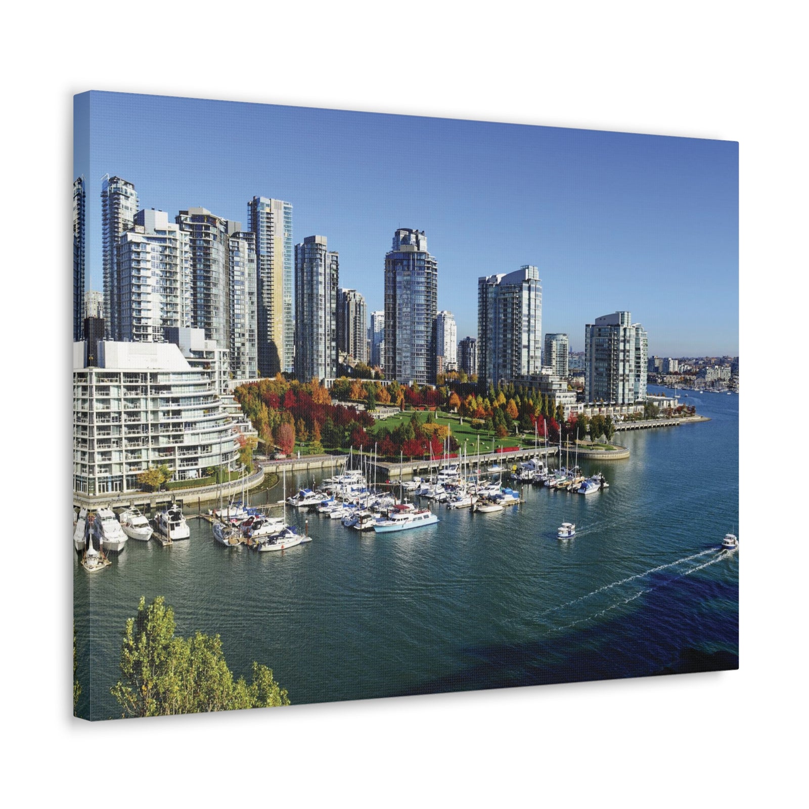 Vancouver Daytime Skyline Canvas Artwork High-Quality Breathtaking Stunning Cityscape for Home Decor Ready to Hang-Express Your Love Gifts